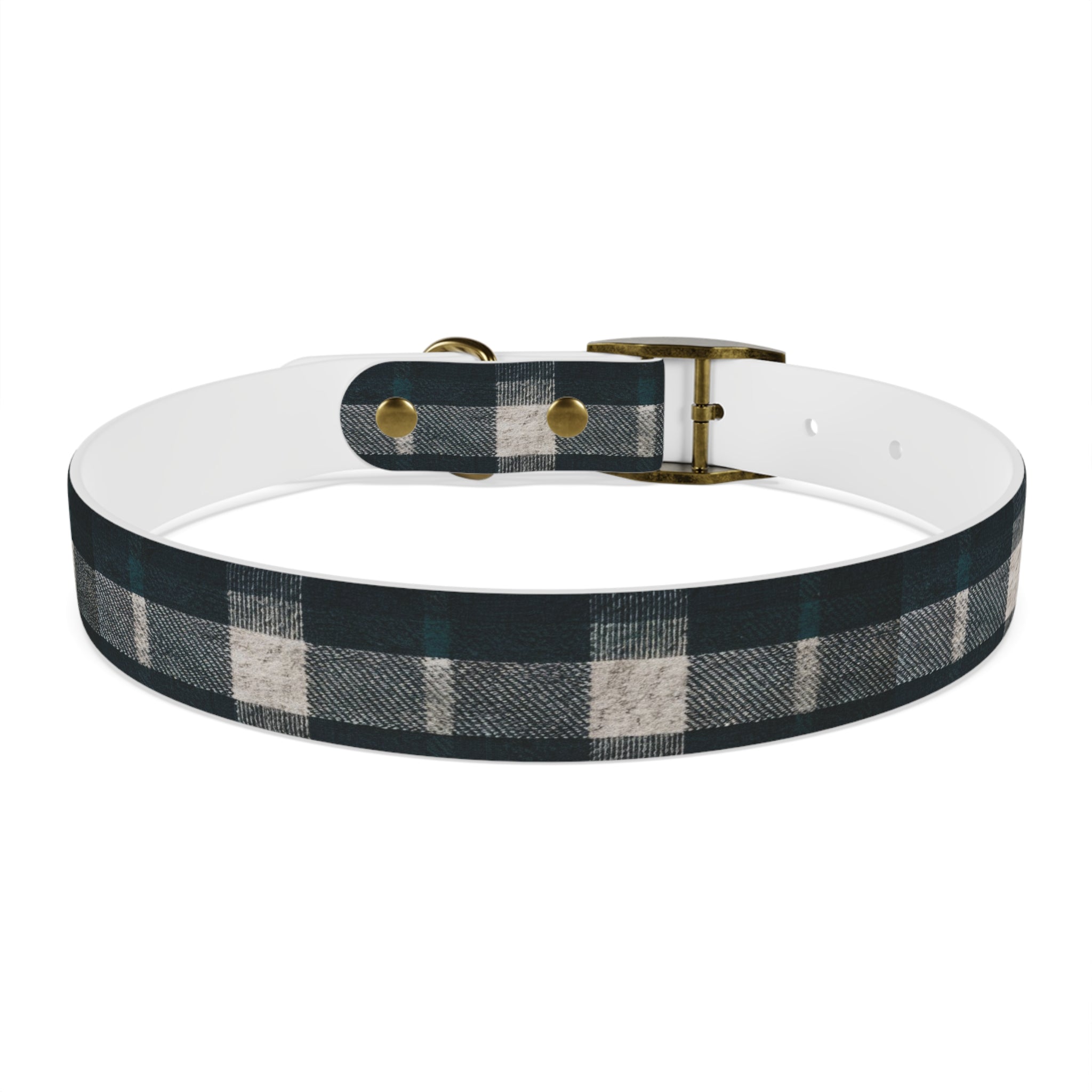 Midnight Blue Plaid Dog Collar