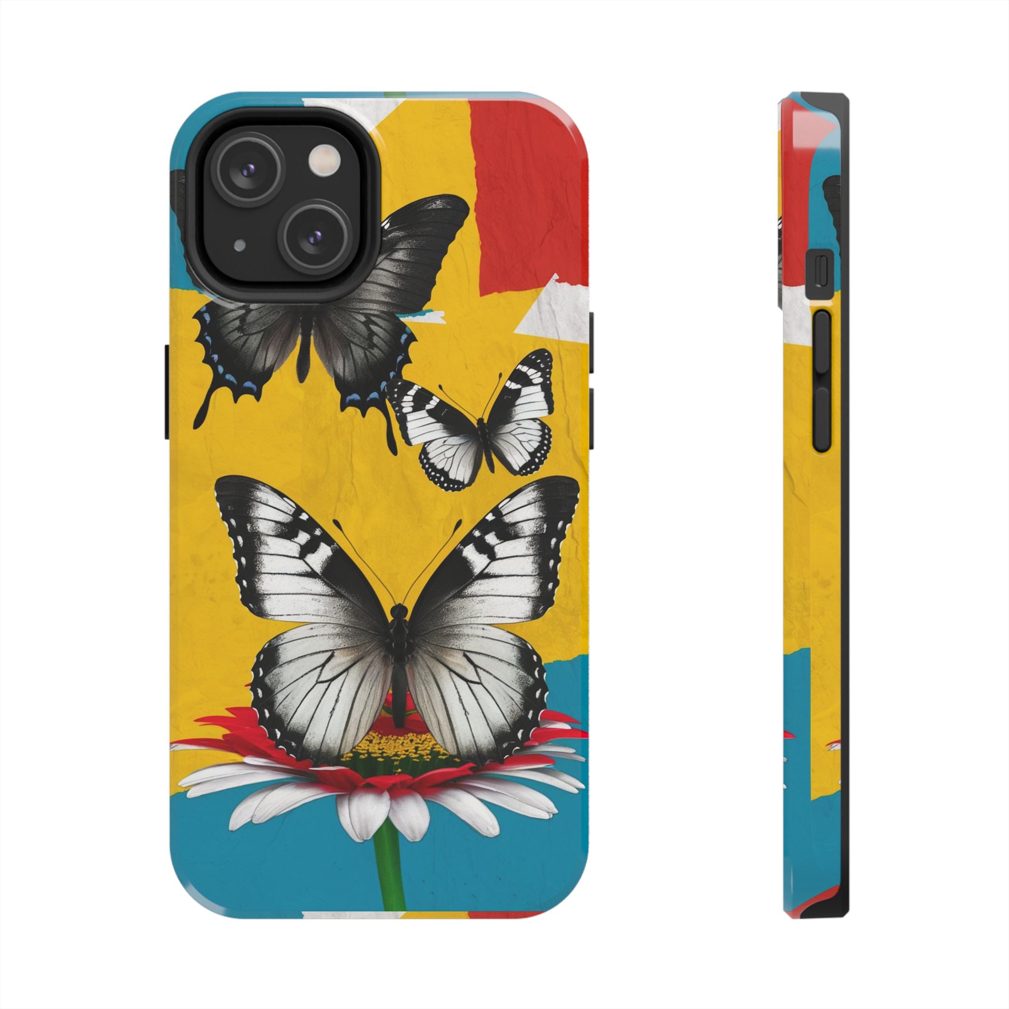 Abstract Gerber and Butterfly -  Tough Case for iPhone 14, 15, 16 - Spruced Roost