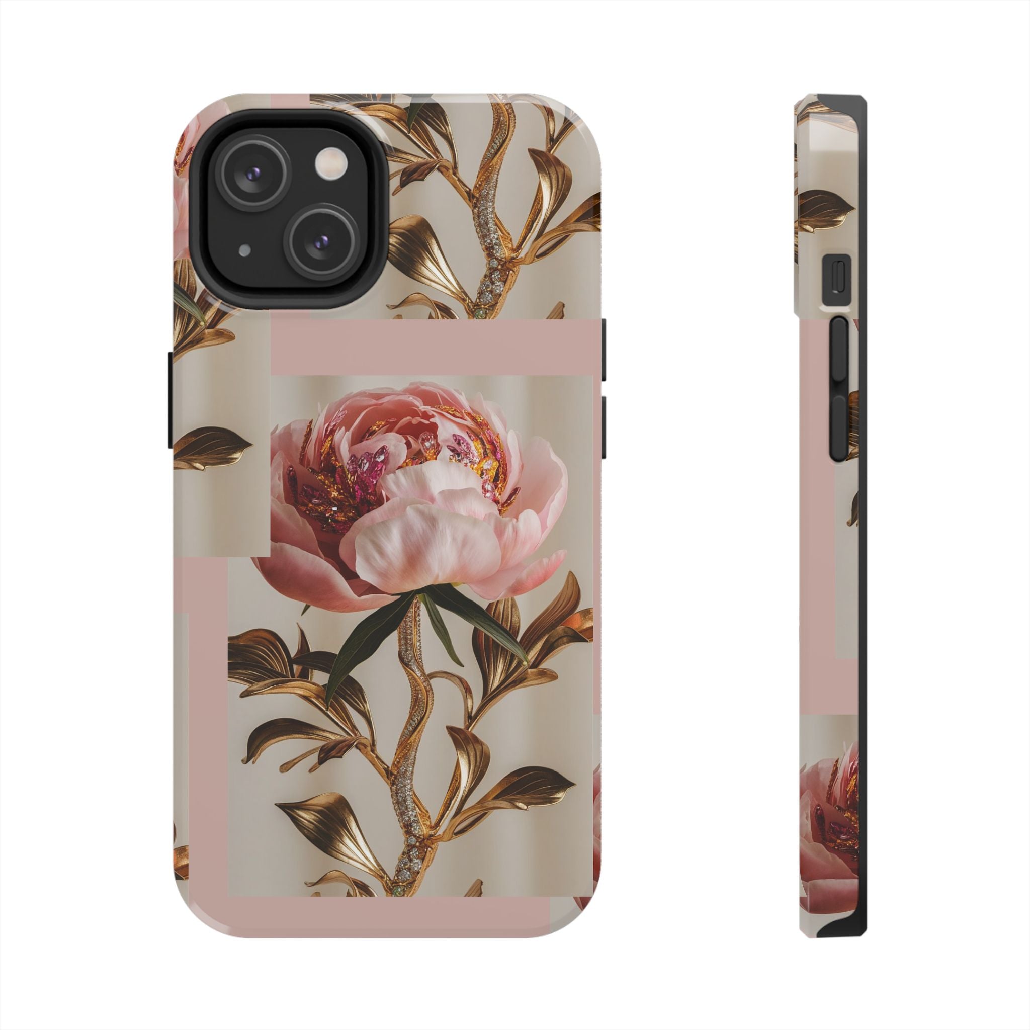 Sparkling Pink Peony - Tough Case for iPhone 14, 15, 16 - Spruced Roost