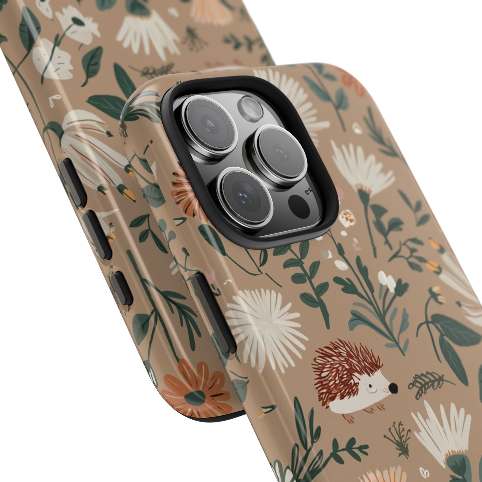 Hedehogs & Daisies - Tough Case for iPhone 14, 15, 16 - Spruced Roost