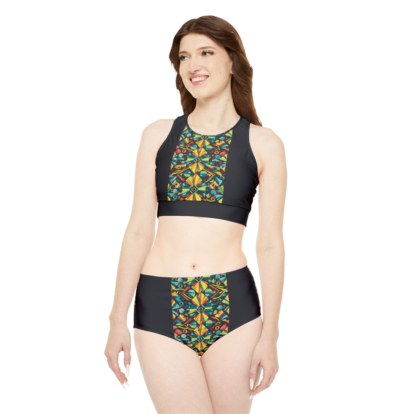 Kaleidoscope Sporty Bikini Set (AOP)