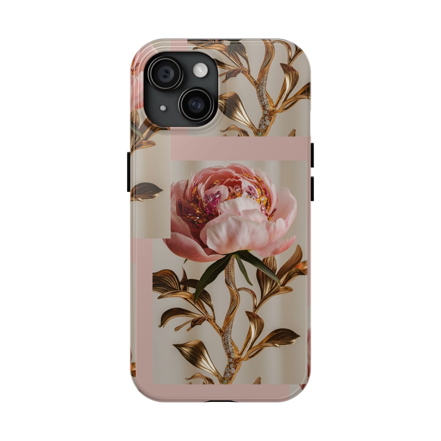 Sparkling Pink Peony - Tough Case for iPhone 14, 15, 16