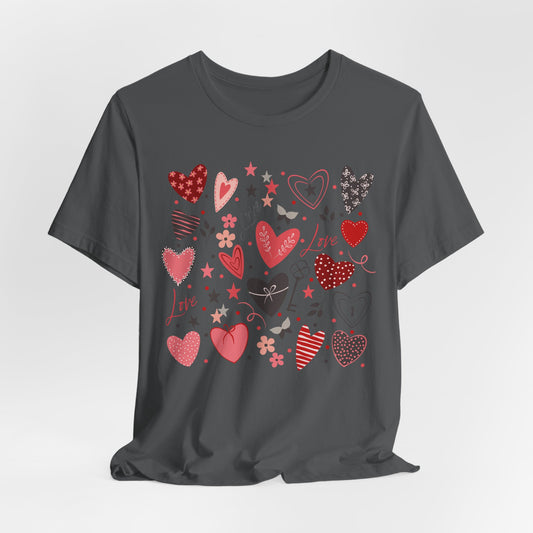 Base of Hearts Unisex Jersey Short Sleeve Tee - Asphalt Gray