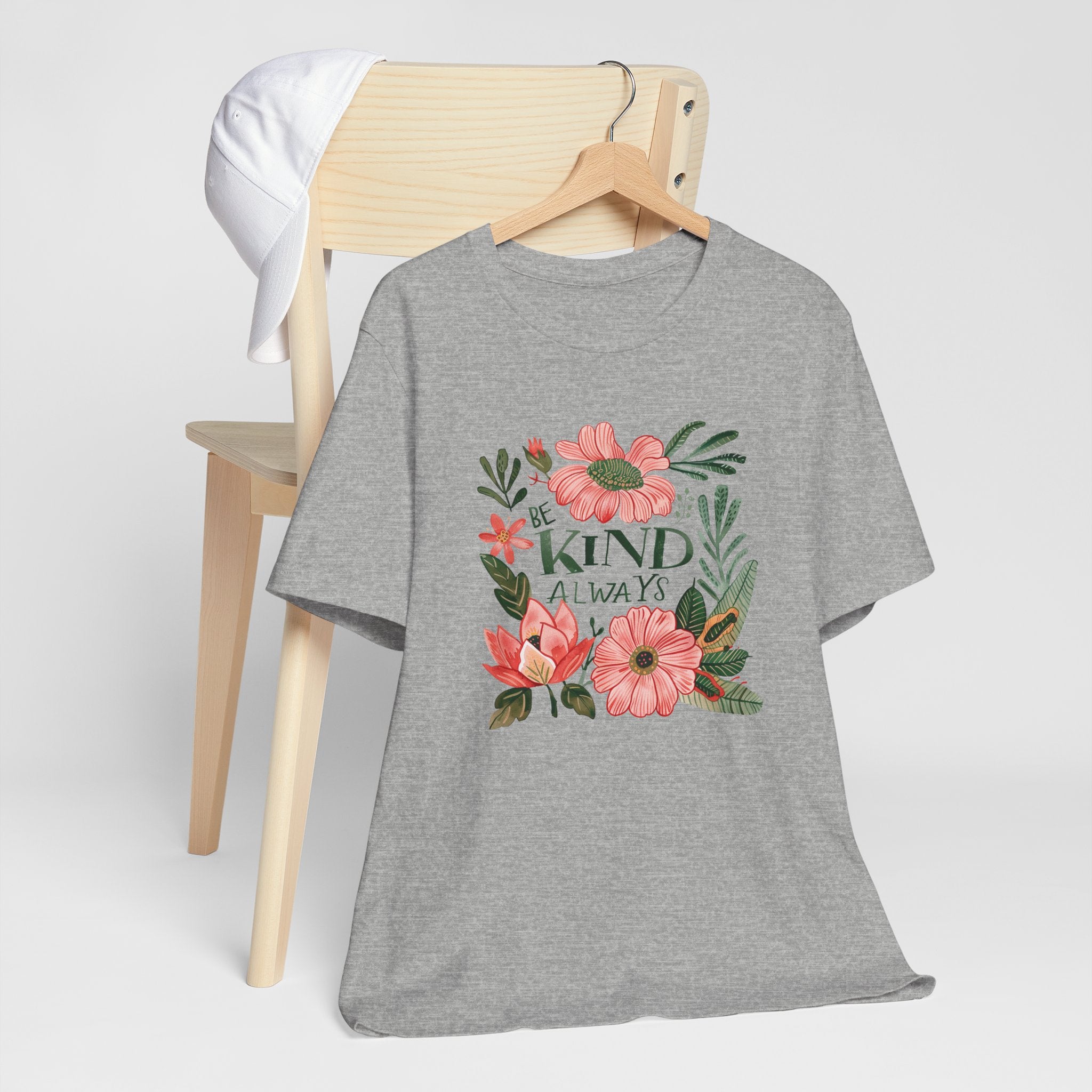 "Be Kind" -  Floral Unisex Short Sleeve Tee