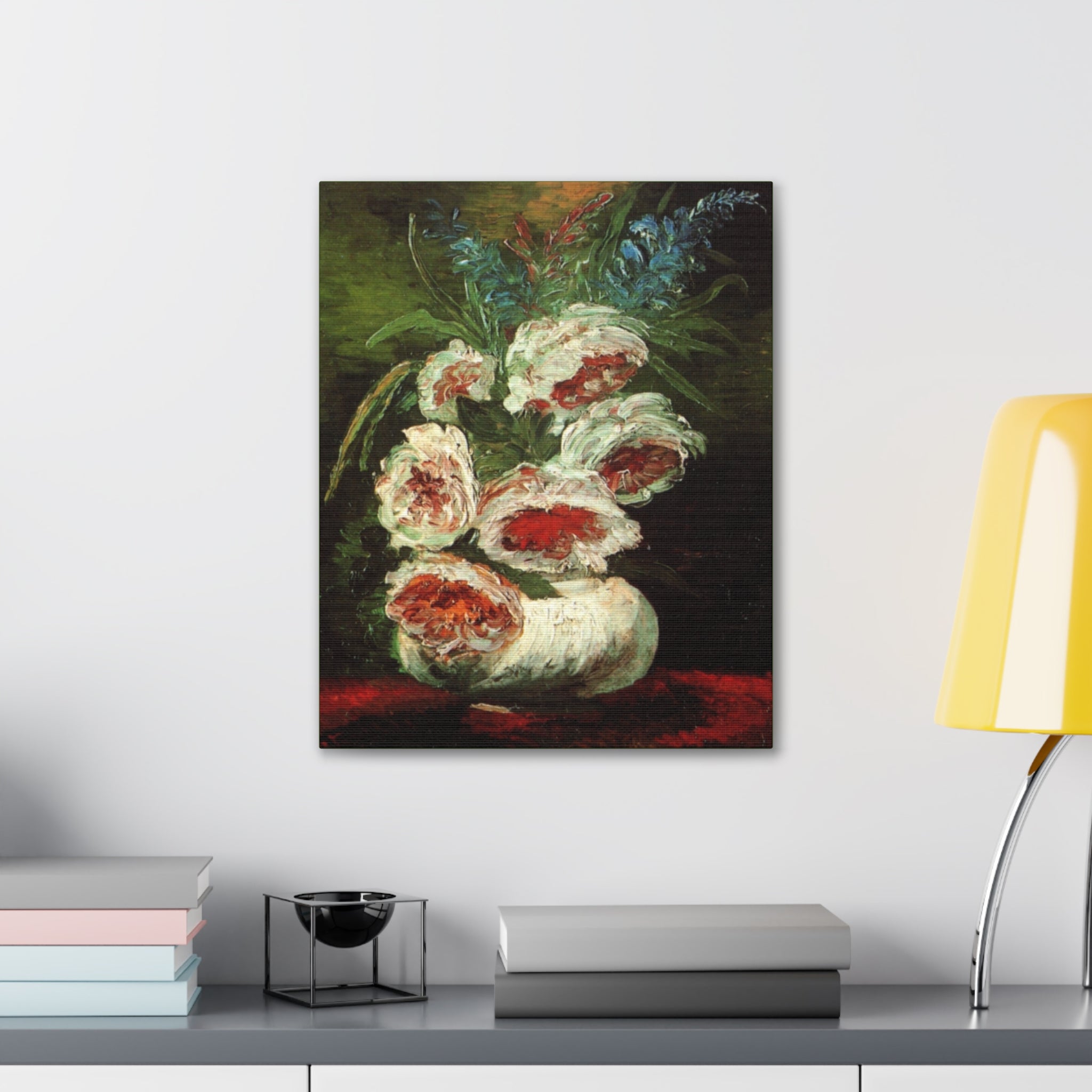 Vase with Peonies - Vincent van Gogh - Canvas Gallery Wraps - Spruced Roost
