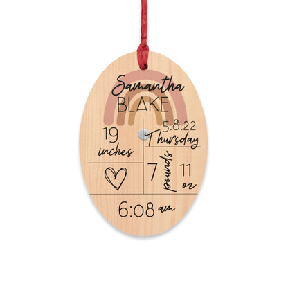 New Baby Announcement Wooden Ornaments