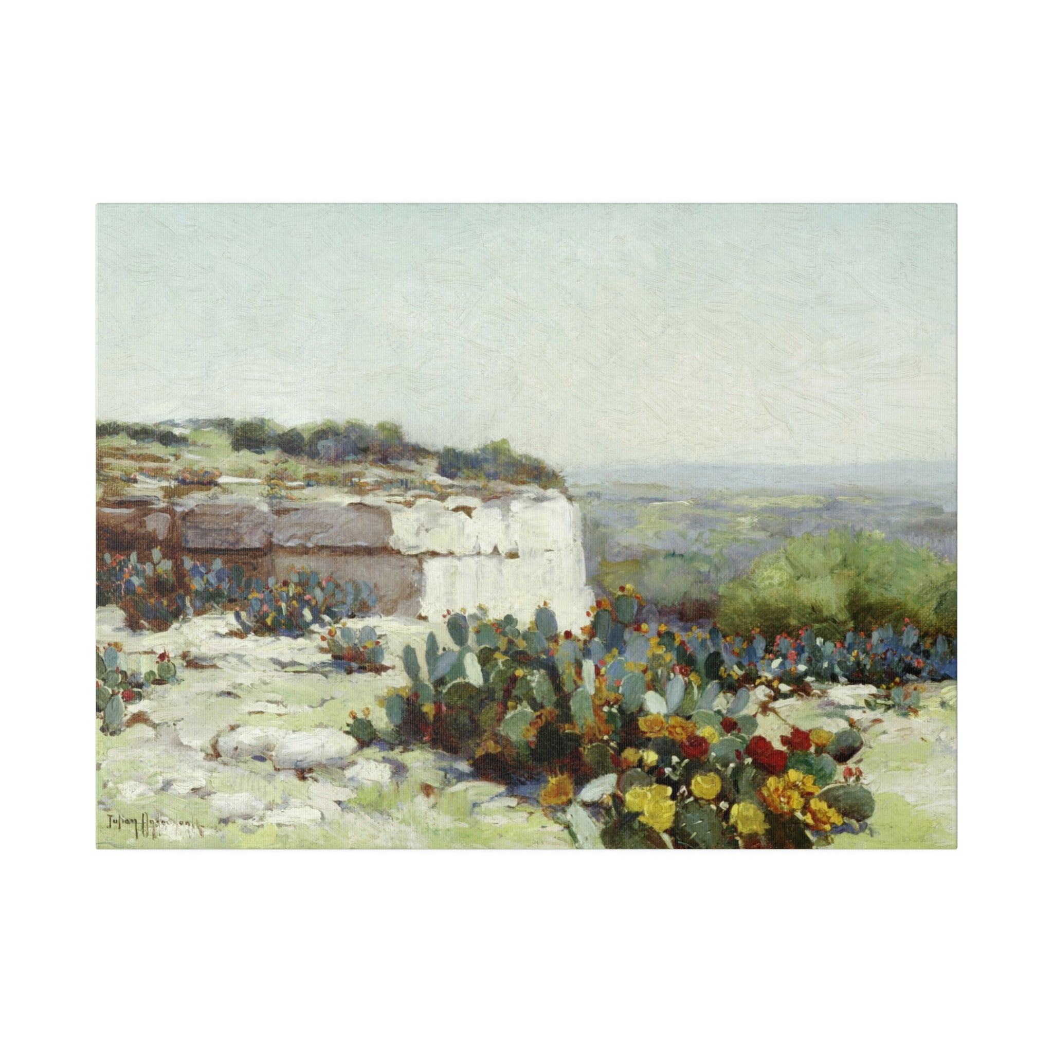 Prickly Pear in Blossom - Julian Onderdonk - Matte Canvas Print, Stretched, 0.75" - Spruced Roost