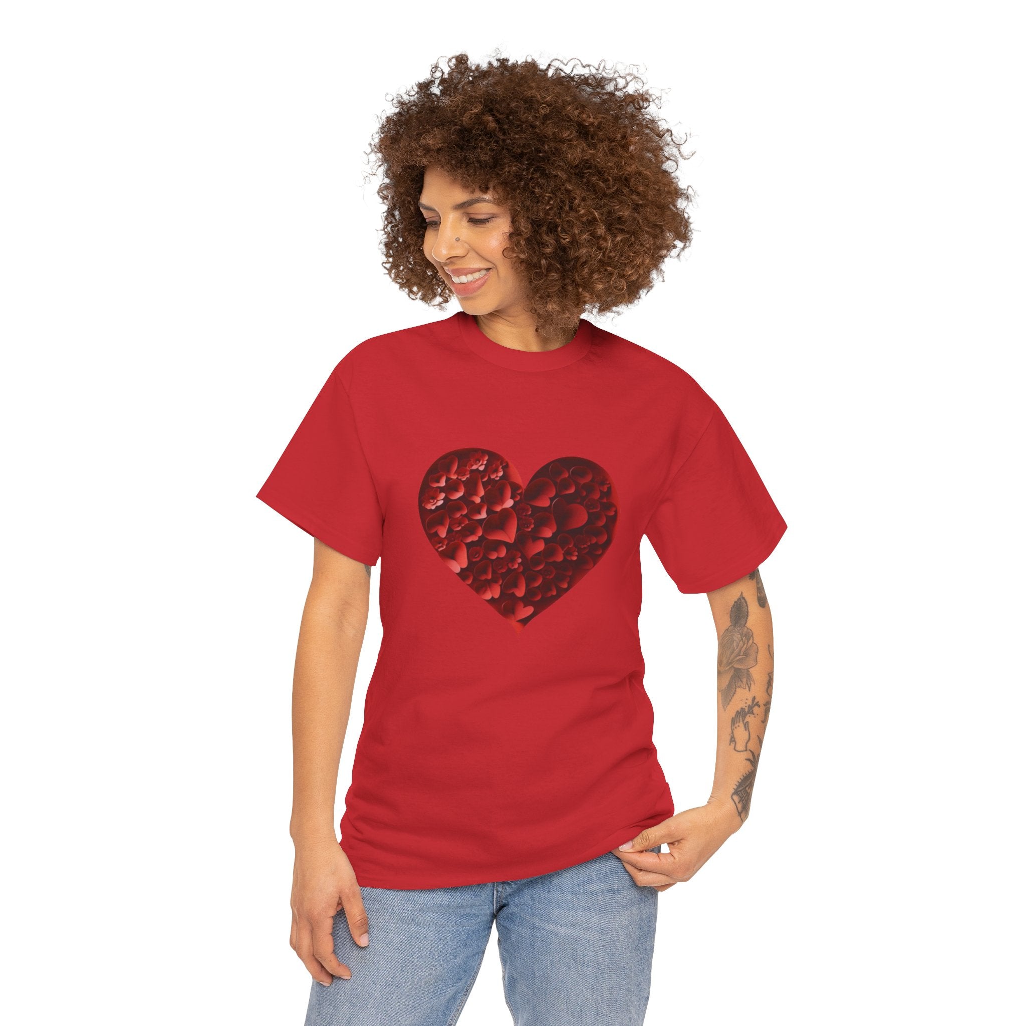 Floral Heart - Unisex Heavy Cotton Tee - Spruced Roost