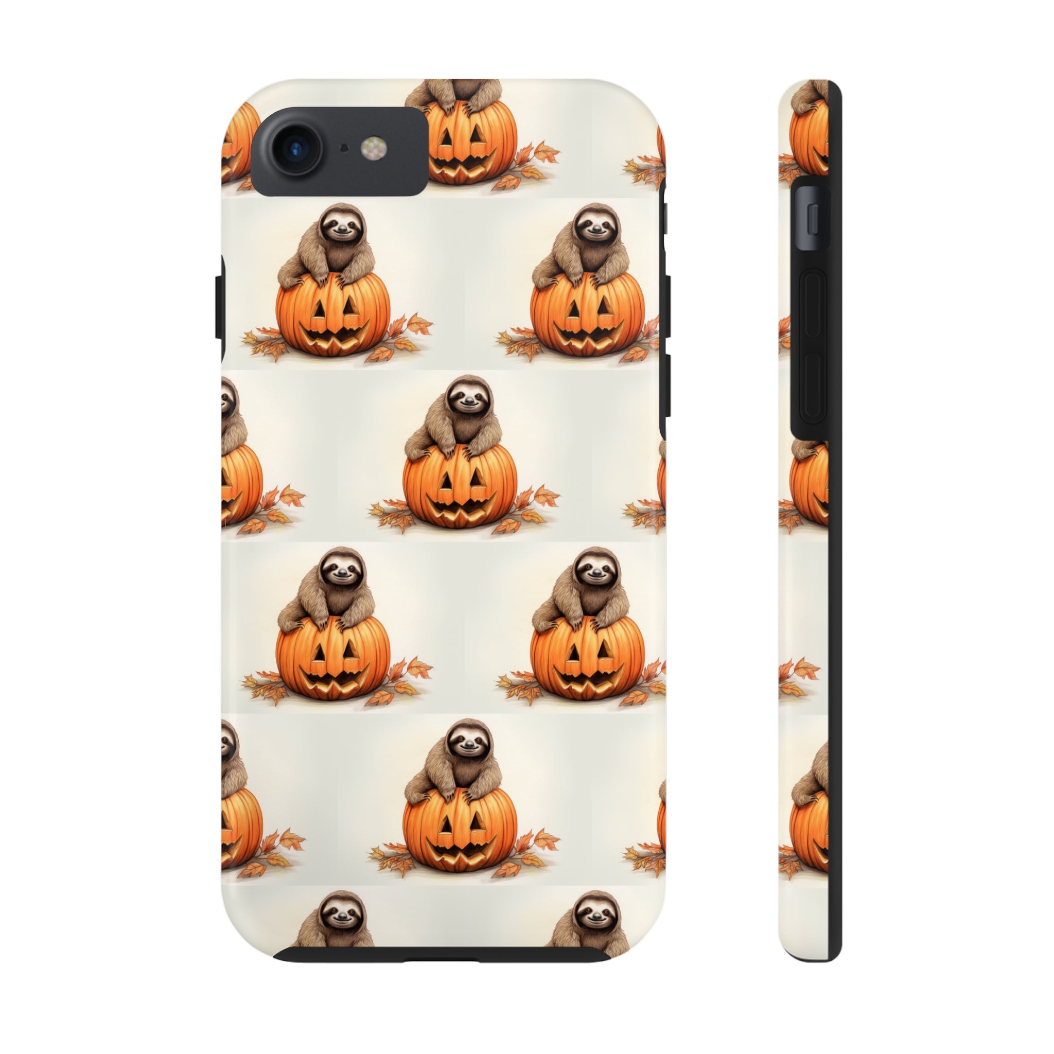 Happy Halloween Sloth on Pumpkin - Tough iPhone Cases -21 Sizes