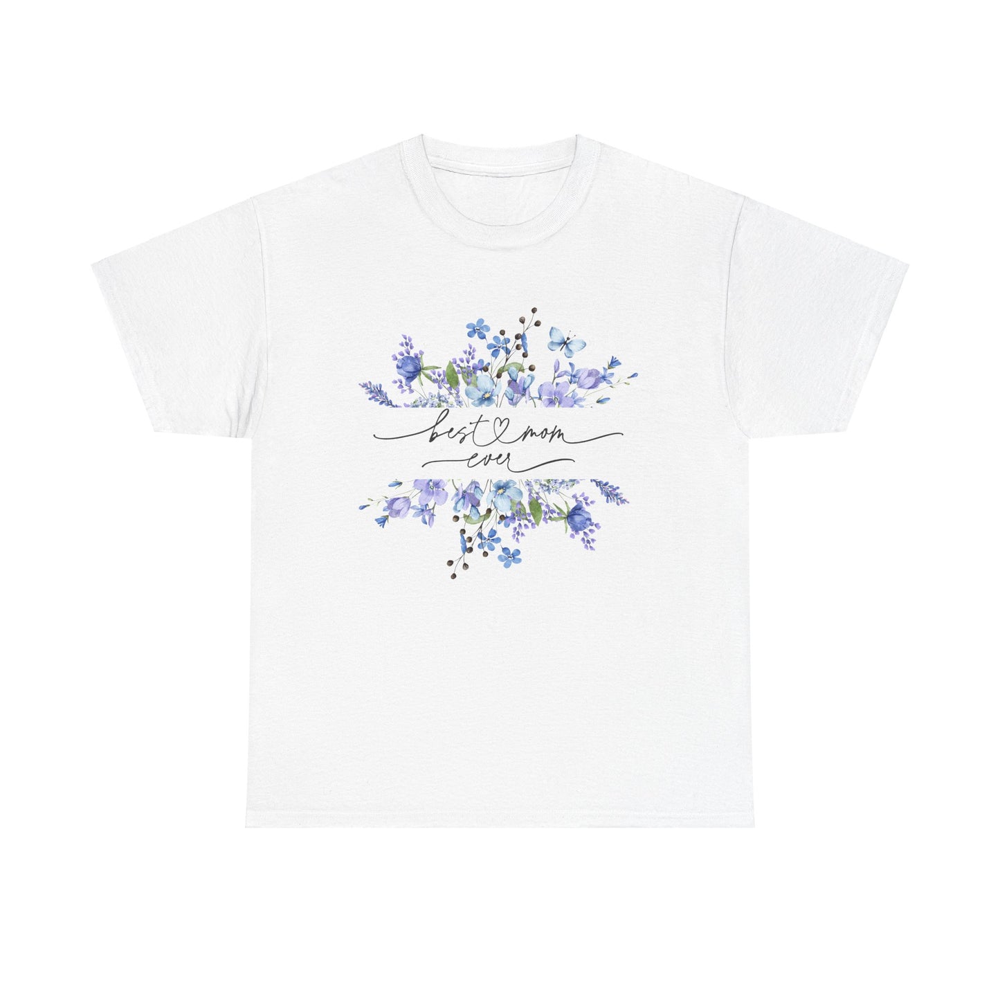 Blue floral Mama Colorful Unisex Heavy Cotton Tee