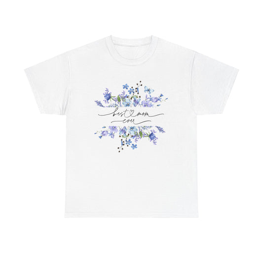 Blue floral Mama Colorful Unisex Heavy Cotton Tee