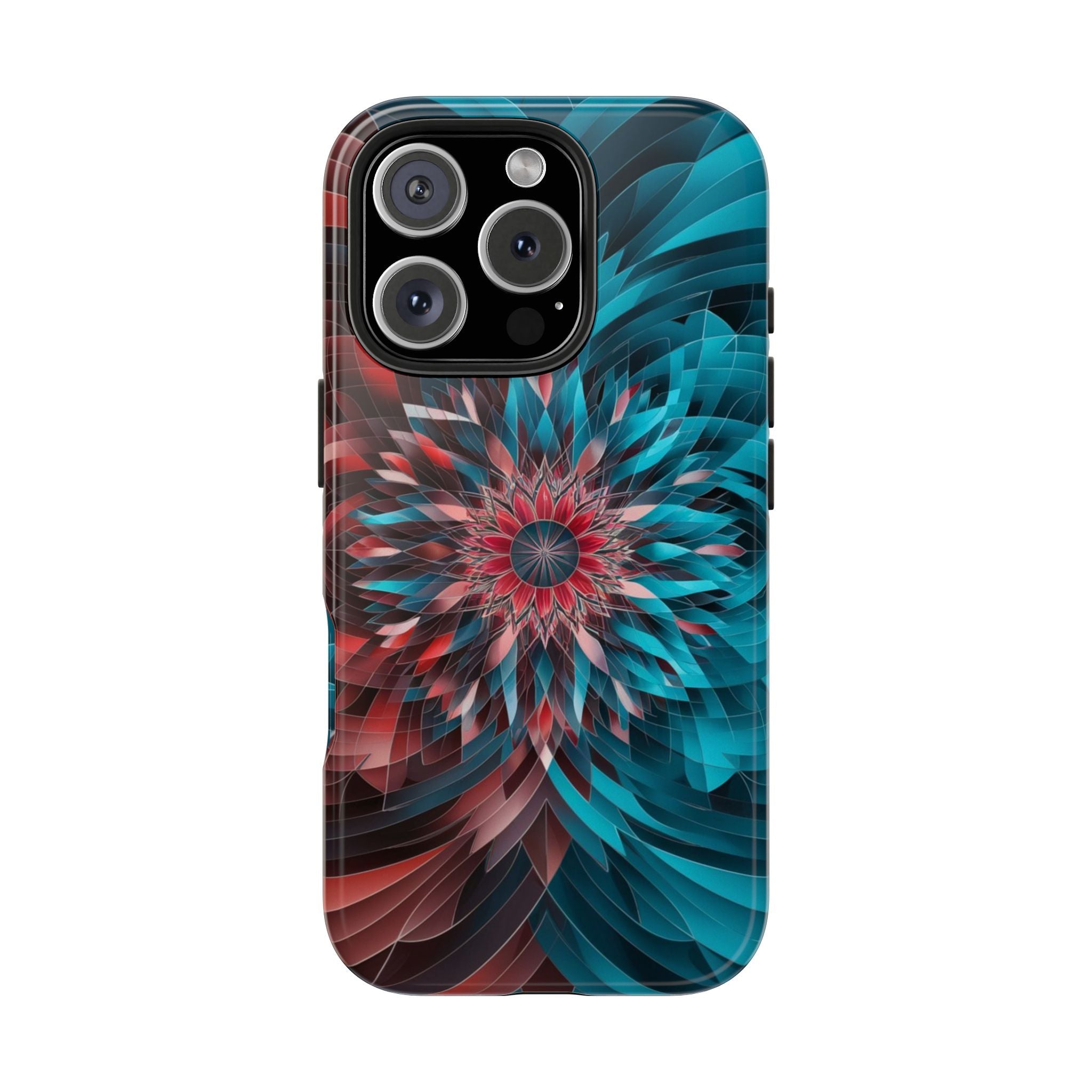 Mandala Maroon and Blue - Tough Case for iPhone 14, 15, 16 - Spruced Roost