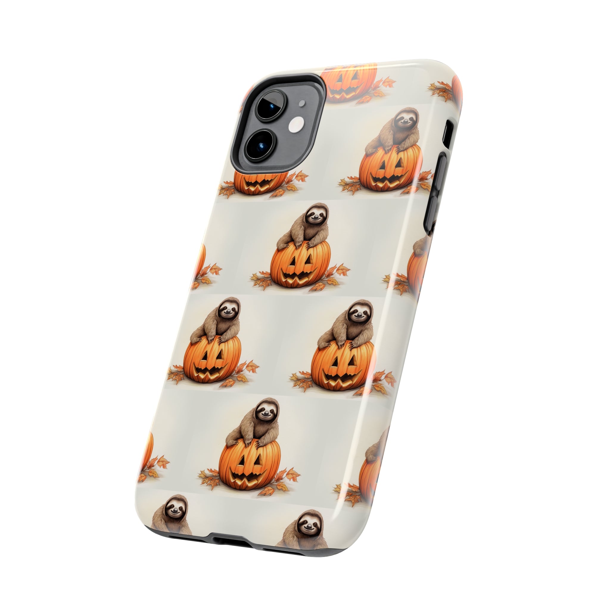 Happy Halloween Sloth on Pumpkin - Tough iPhone Cases -21 Sizes