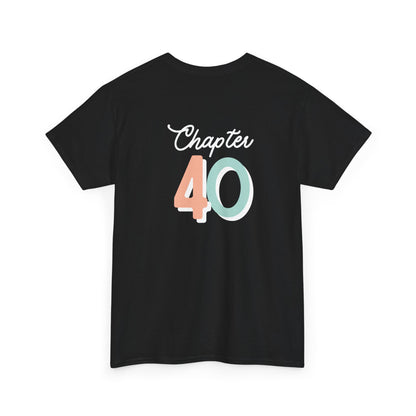 40th Birthday - White Shadow Black Heavy Cotton Tee