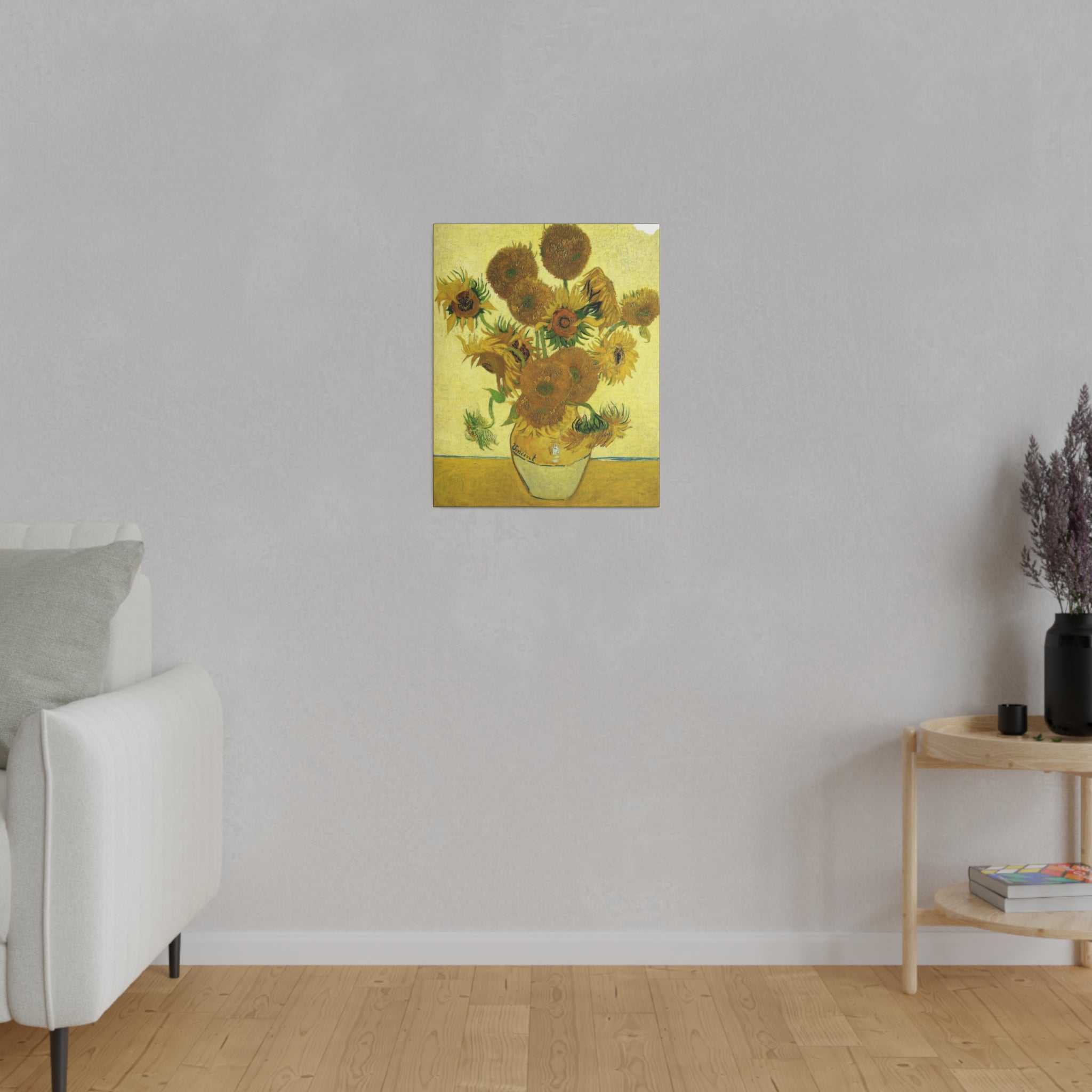 Vase of 15 Sunflowers Vincent Van Gogh - Matte Canvas 0.75" - Spruced Roost