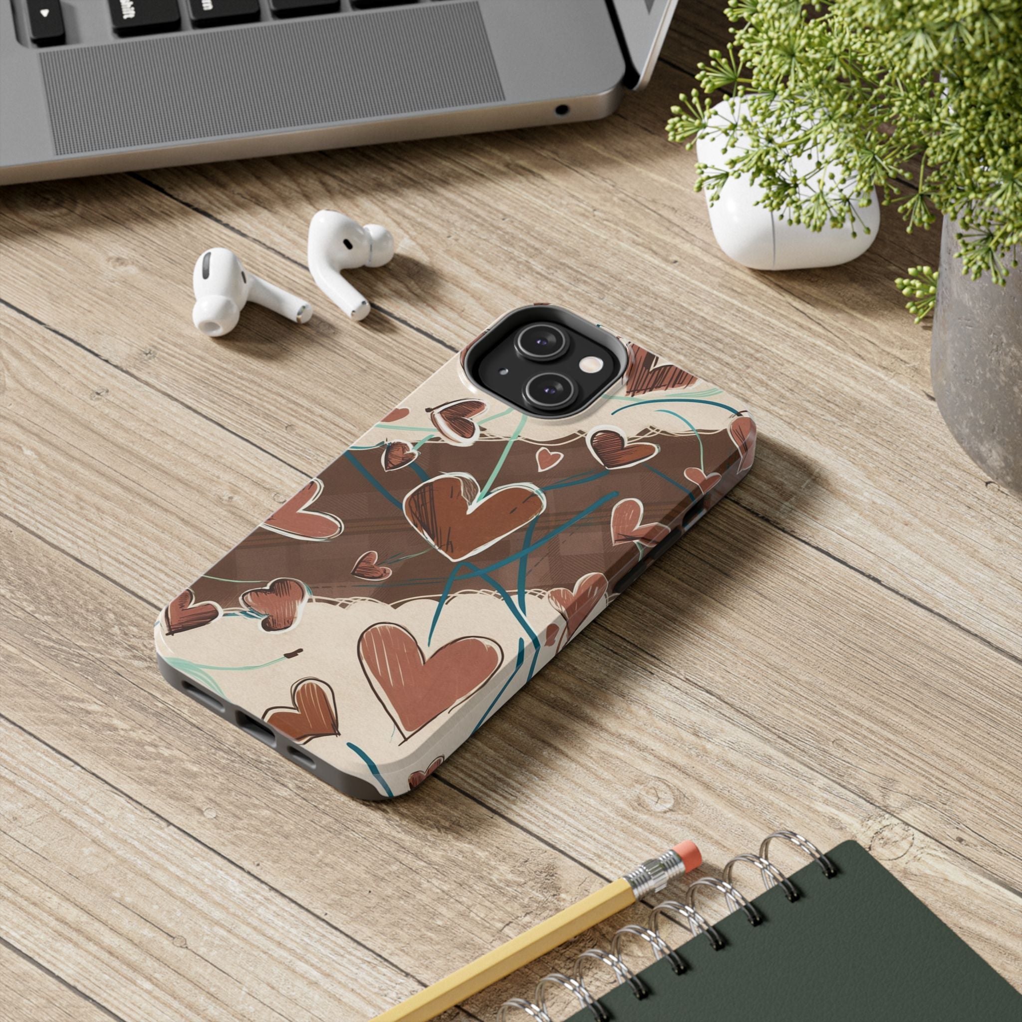 Hearts au Naturel - Tough Case for iPhone 14, 15, 16 - Spruced Roost