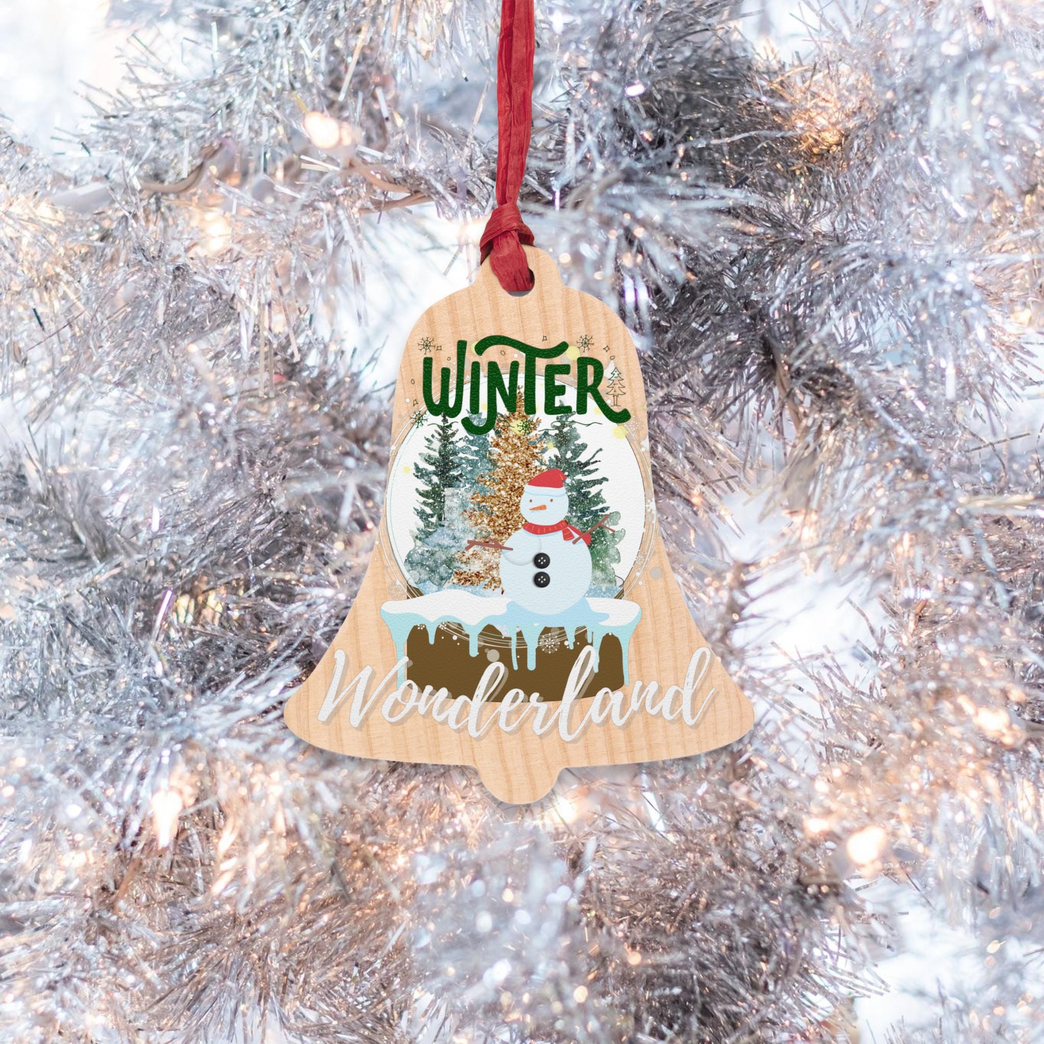 Bell Winter Wonderland Oval Wooden Ornament