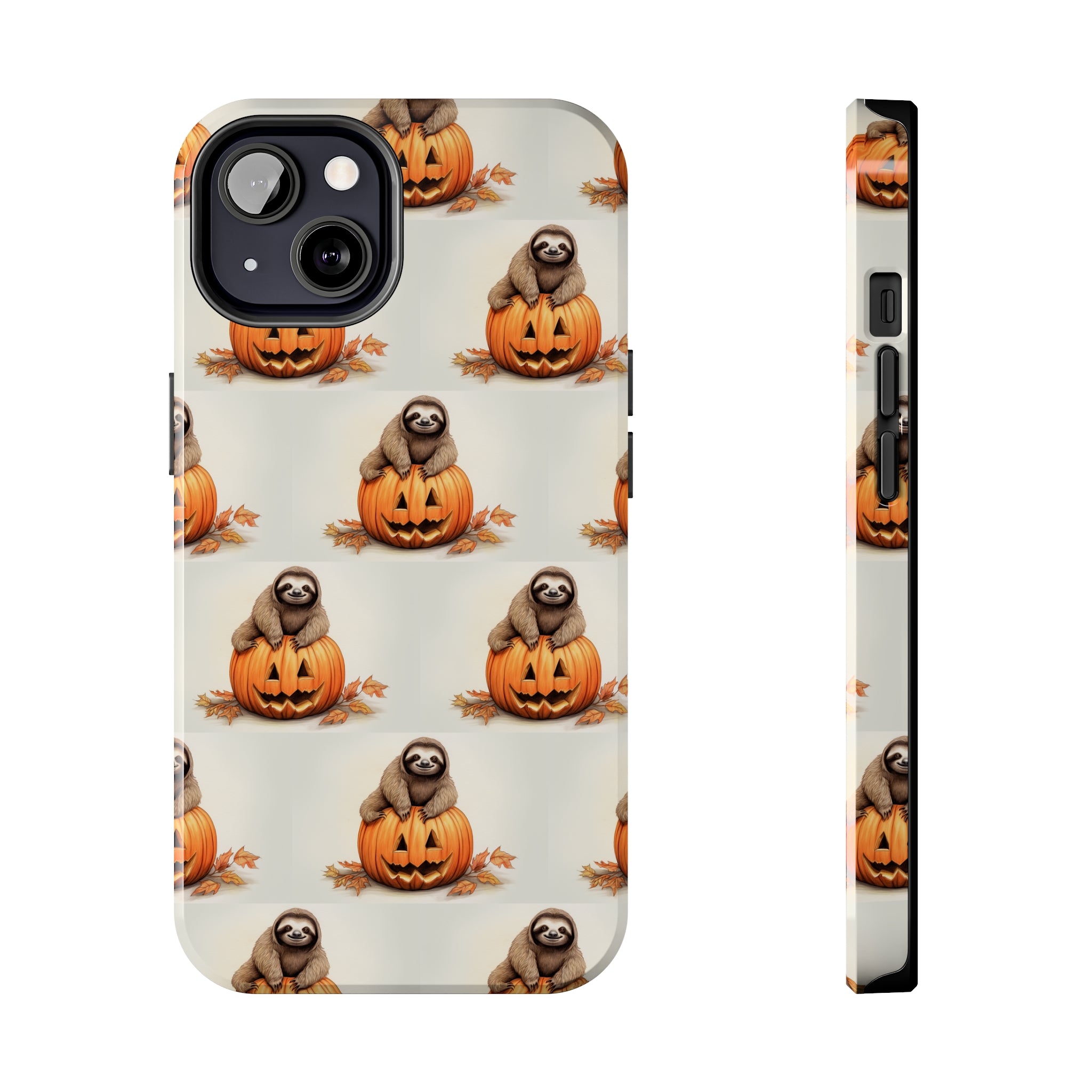 Happy Halloween Sloth on Pumpkin - Tough iPhone Cases -21 Sizes