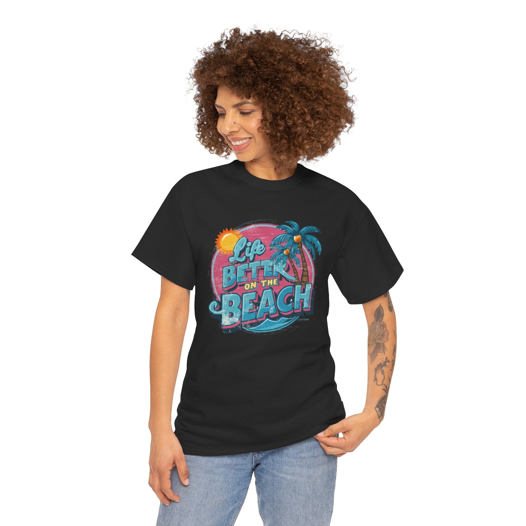 Life is Better at the Beach - Unisex Heavy Cotton Tee - Spruced Roost
