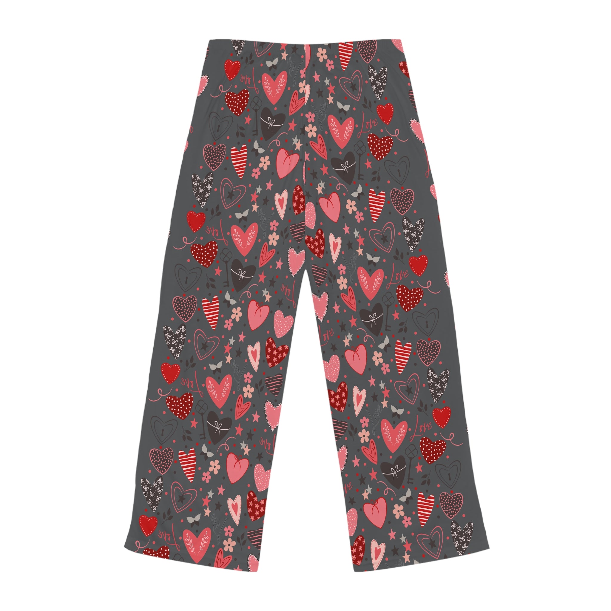 Base of Hearts Women's Pajama Pants (AOP) - Asphalt Gray