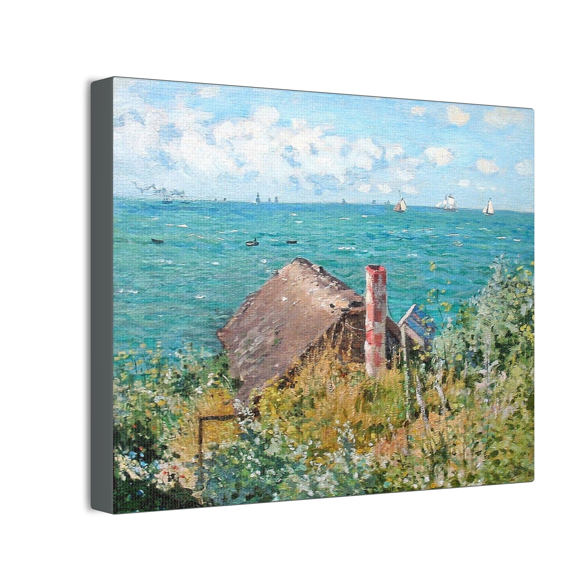 The Cabin at Saint-Adresse Claude Monet Canvas Stretched, 0.75"