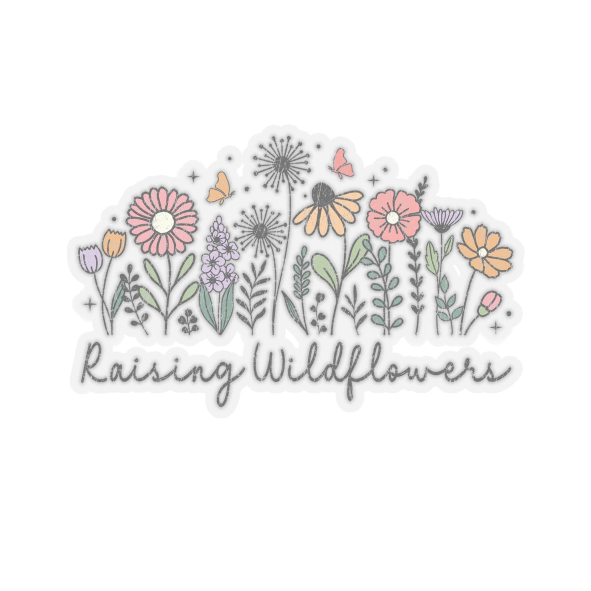 Raising Wildflowers Children Grandchildren Kiss-Cut Stickers