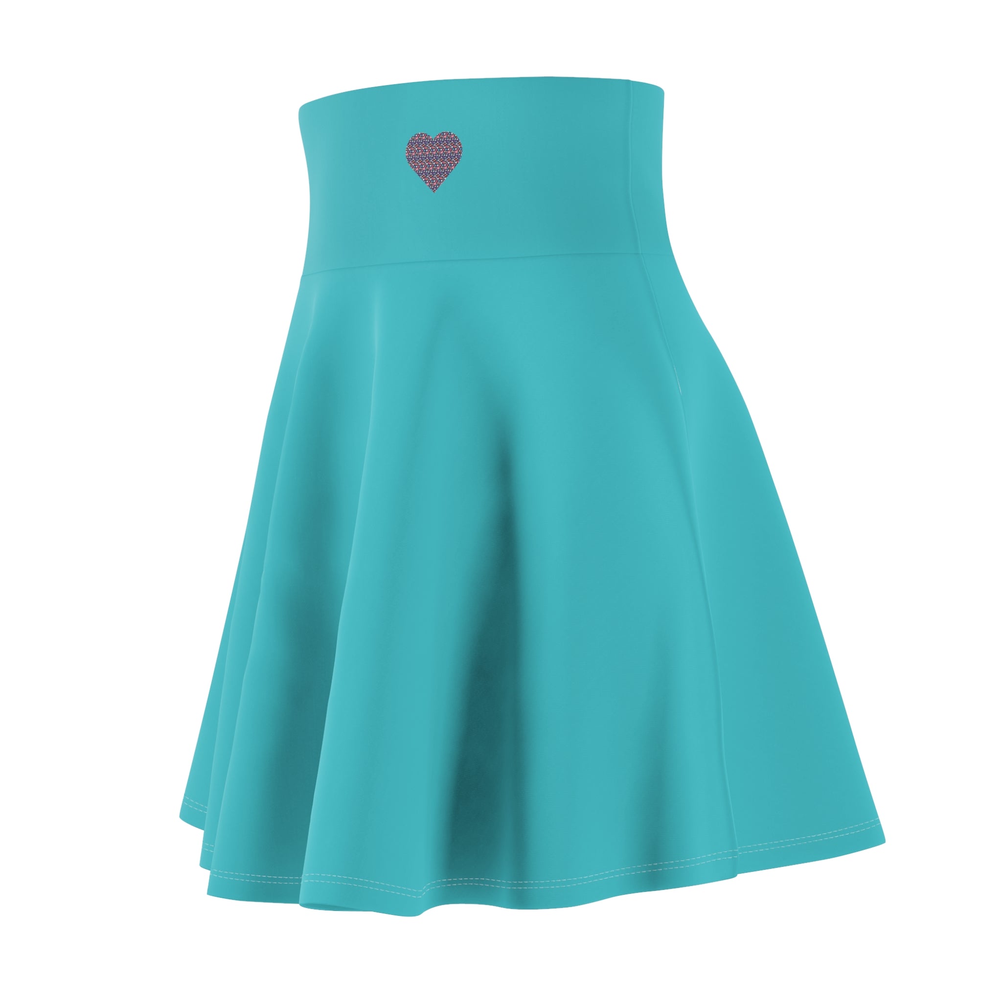 Up-Hearted Tahiti Blue Women's Skater Skirt (AOP)