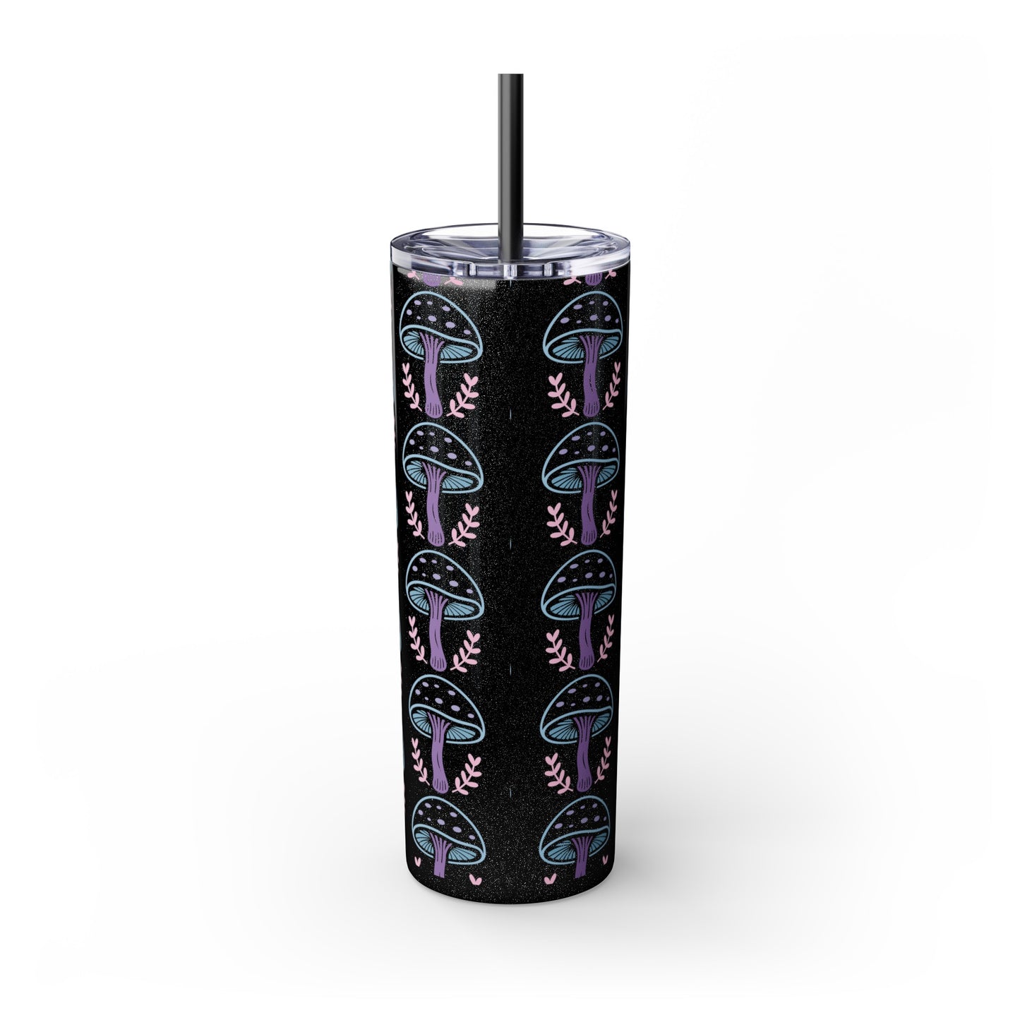 Glitter Tumblers Mushroom Magic - Skinny Tumbler with Straw, 20oz