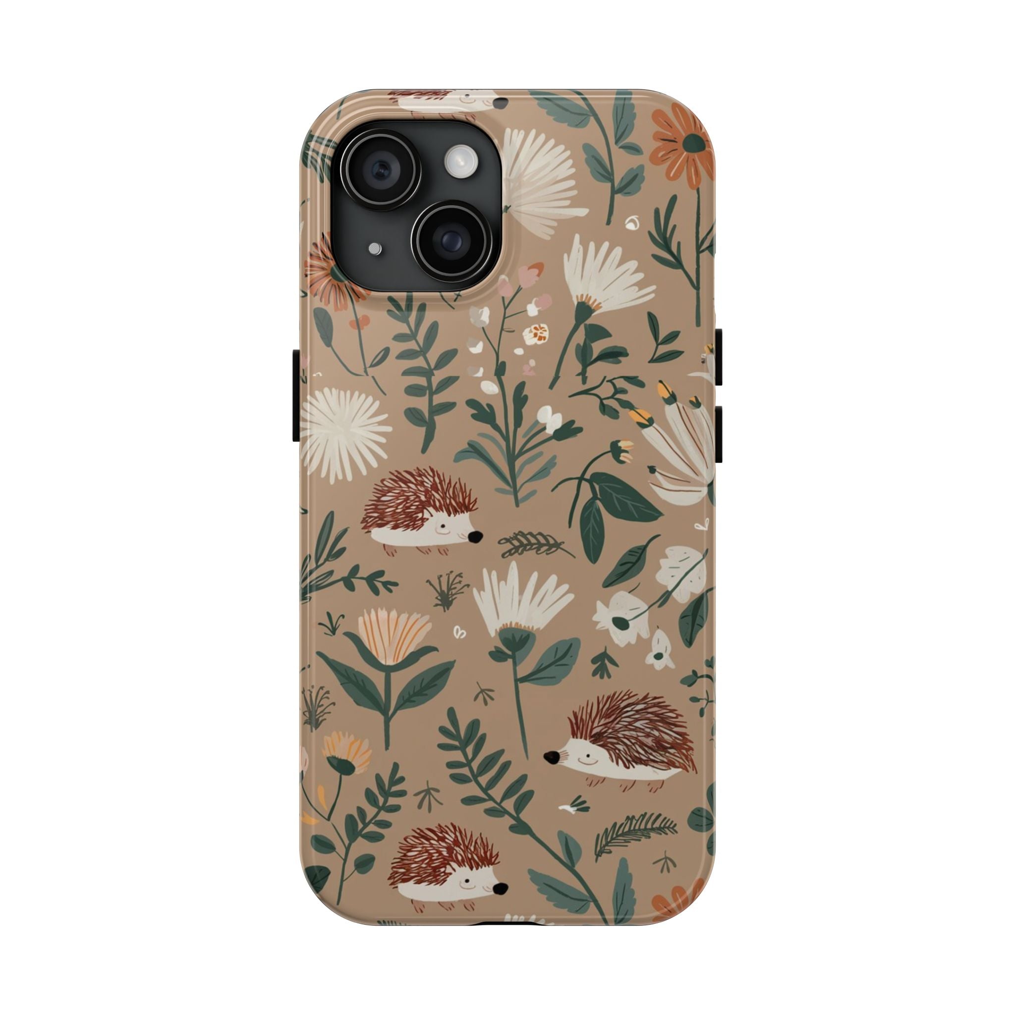 Hedehogs & Daisies - Tough Case for iPhone 14, 15, 16 - Spruced Roost
