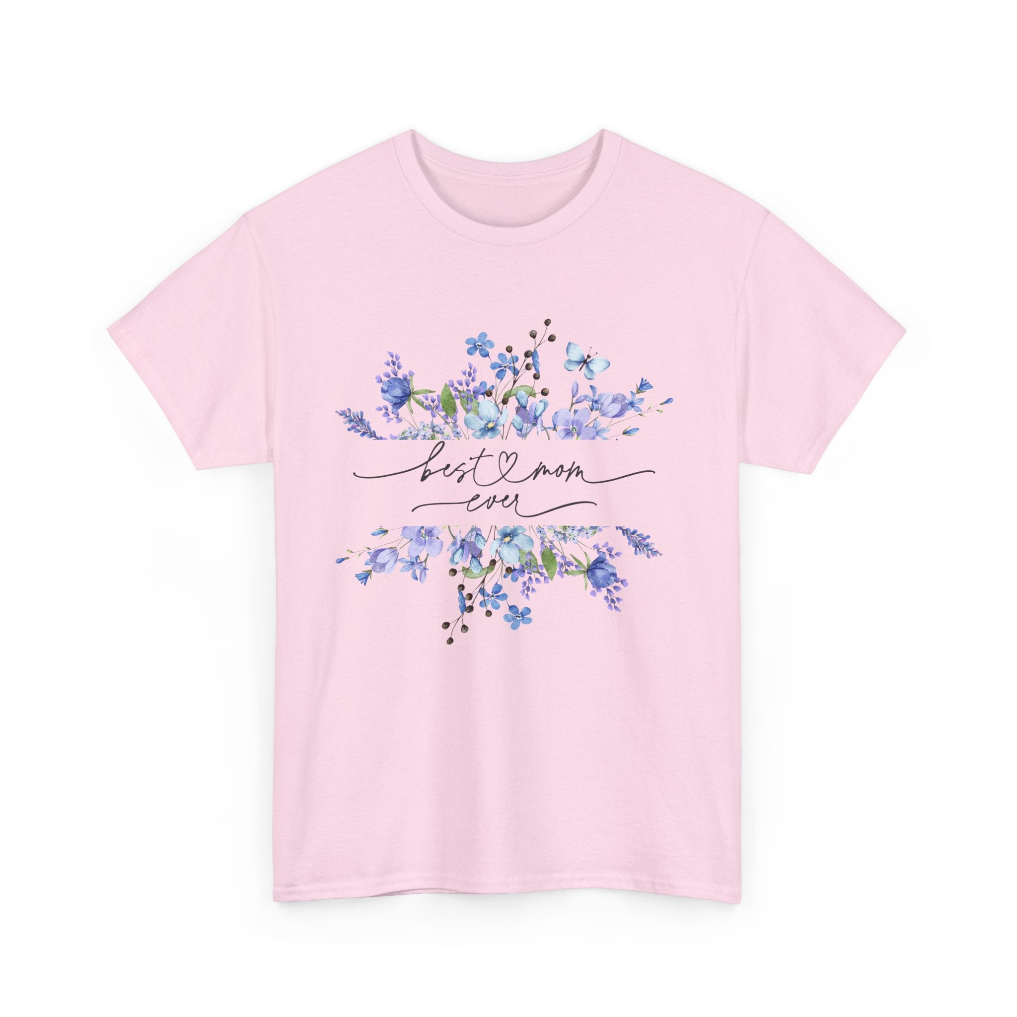 Blue floral Mama Colorful Unisex Heavy Cotton Tee