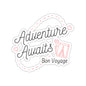 Adventure Awaits Bon Voyage Paris France Kiss-Cut Stickers