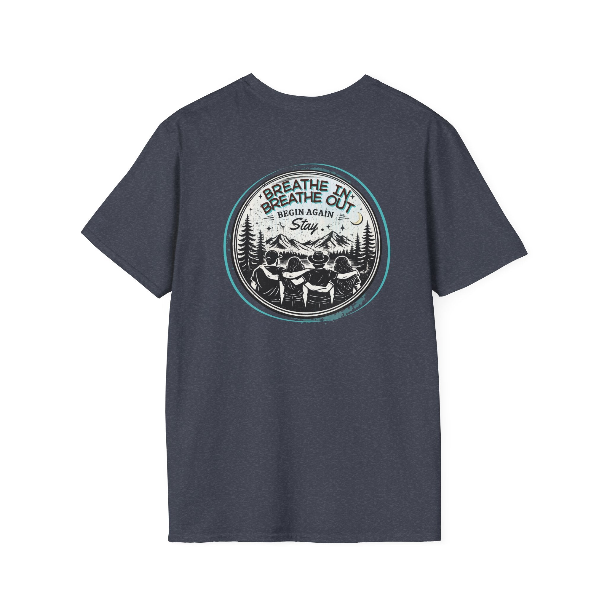 Breathe In, Breathe Out - Men's Unisex Sized Crew Graphic T-Shirt