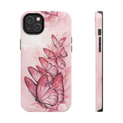 Pink Butterflies - Tough Case for iPhone 14, 15, 16