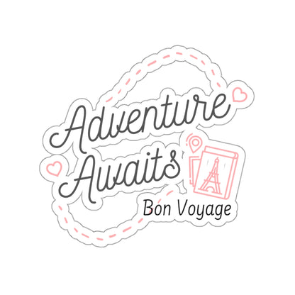 Adventure Awaits Bon Voyage Paris France Kiss-Cut Stickers