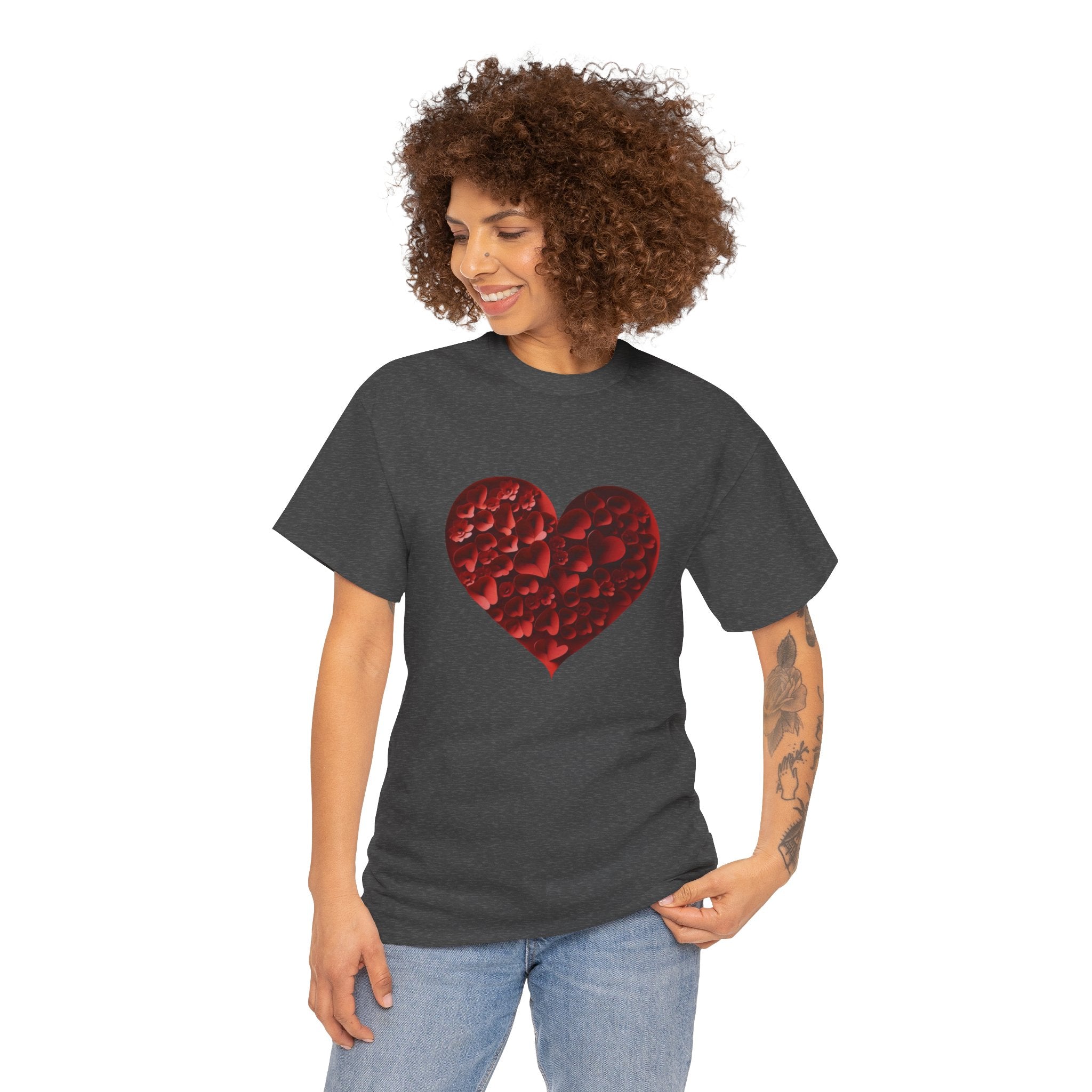 Floral Heart - Unisex Heavy Cotton Tee