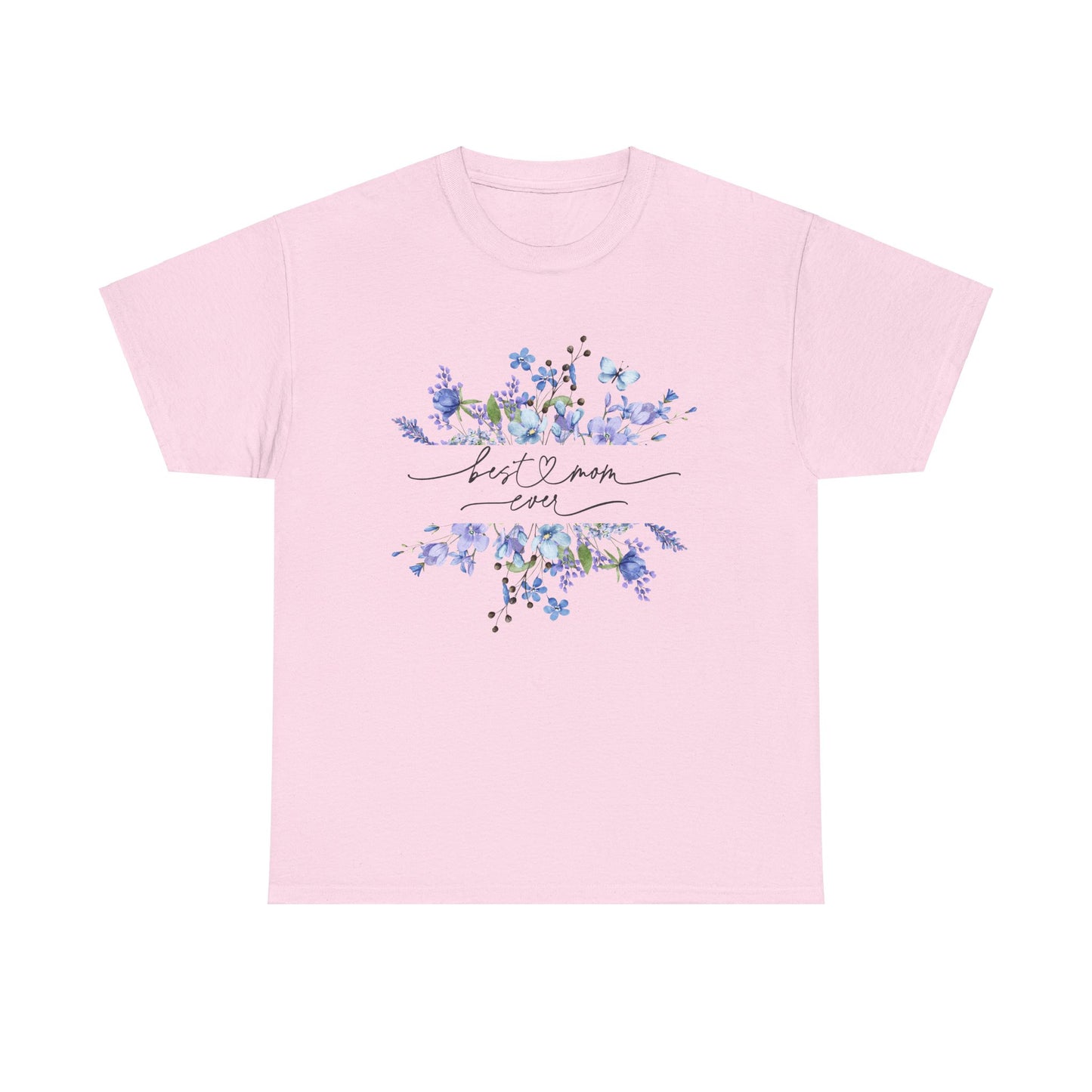 Blue floral Mama Colorful Unisex Heavy Cotton Tee