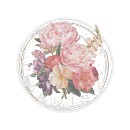 Circle of Peonies Kiss-Cut Stickers