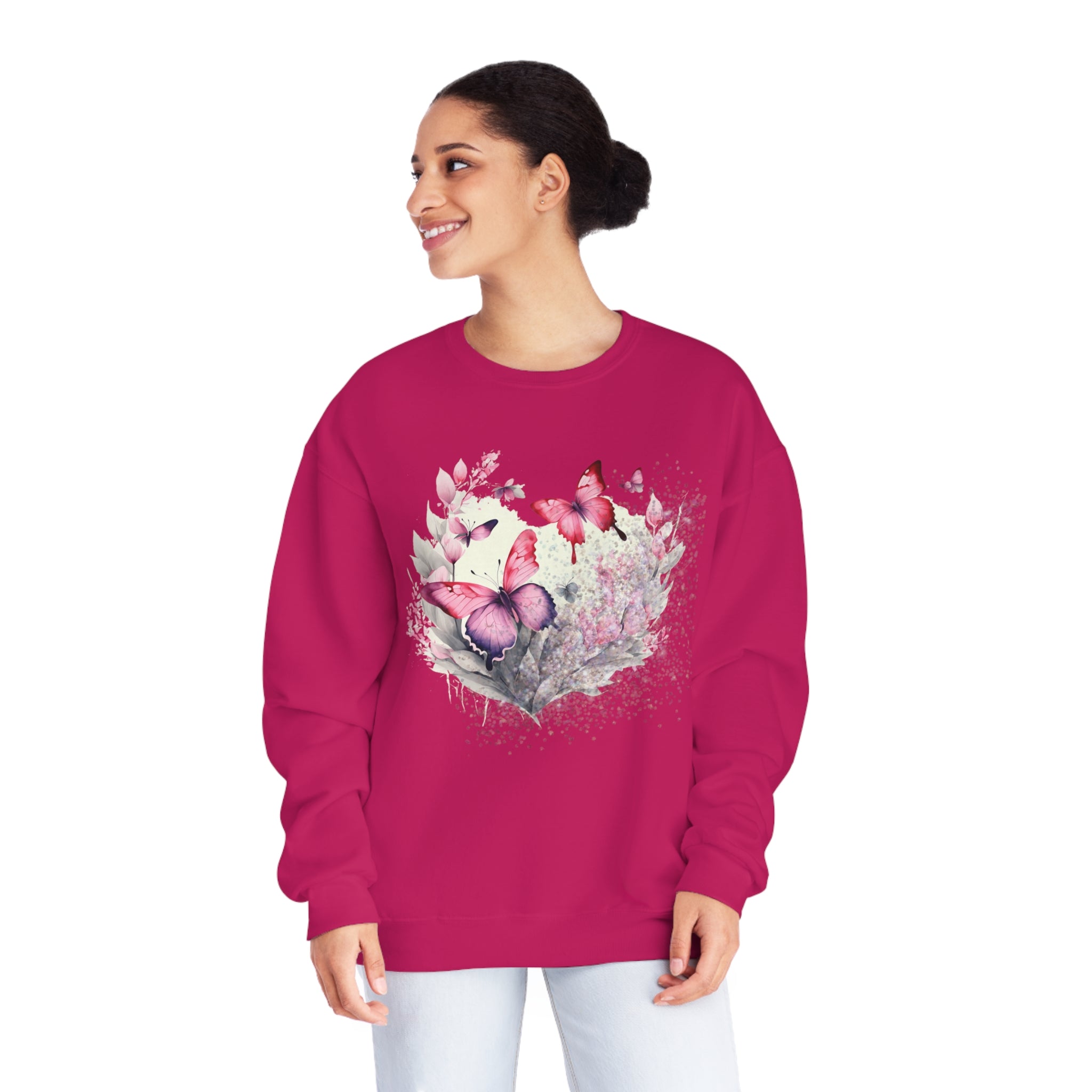 Two Butterflies Unisex NuBlend® Crewneck Sweatshirt - Spruced Roost