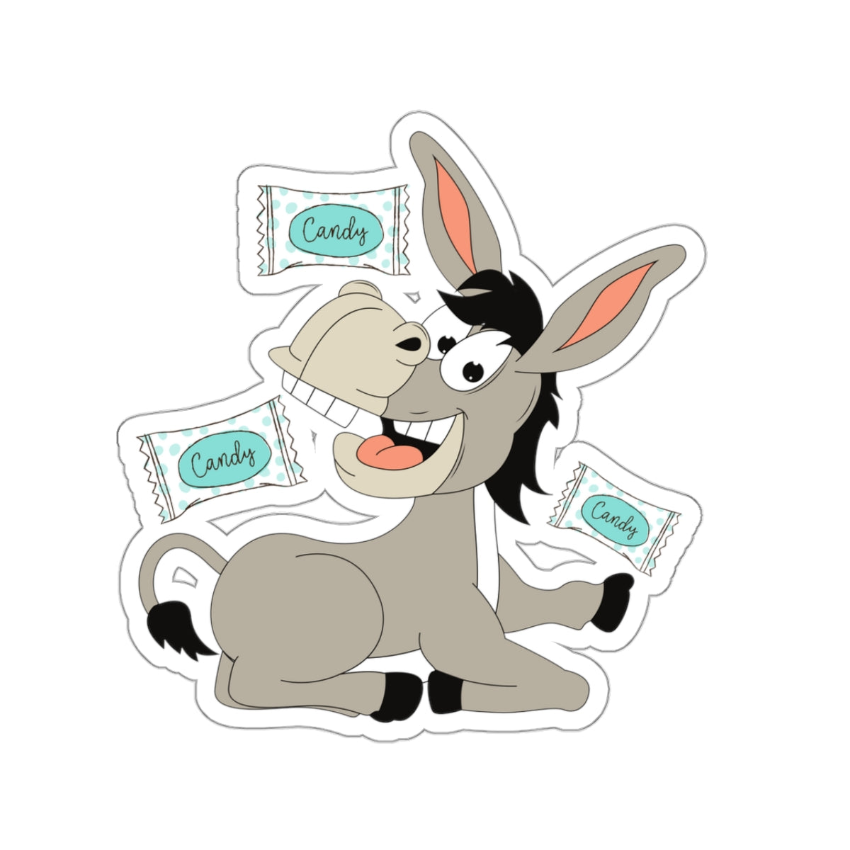 Candy Ass Donkey Kiss-Cut Stickers