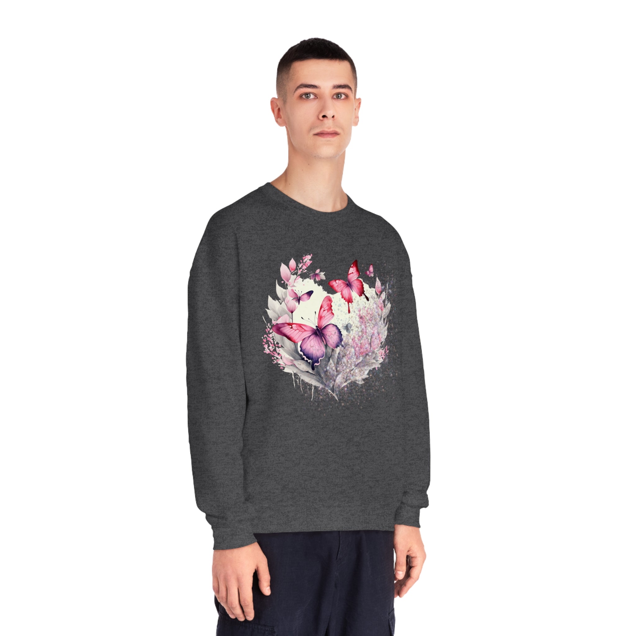 Two Butterflies Unisex NuBlend® Crewneck Sweatshirt - Spruced Roost