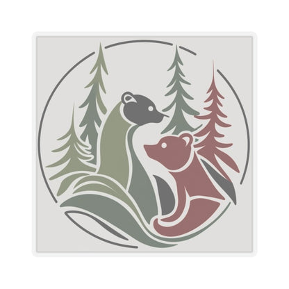 2 bears Outdoorsy Kiss-Cut Stickers