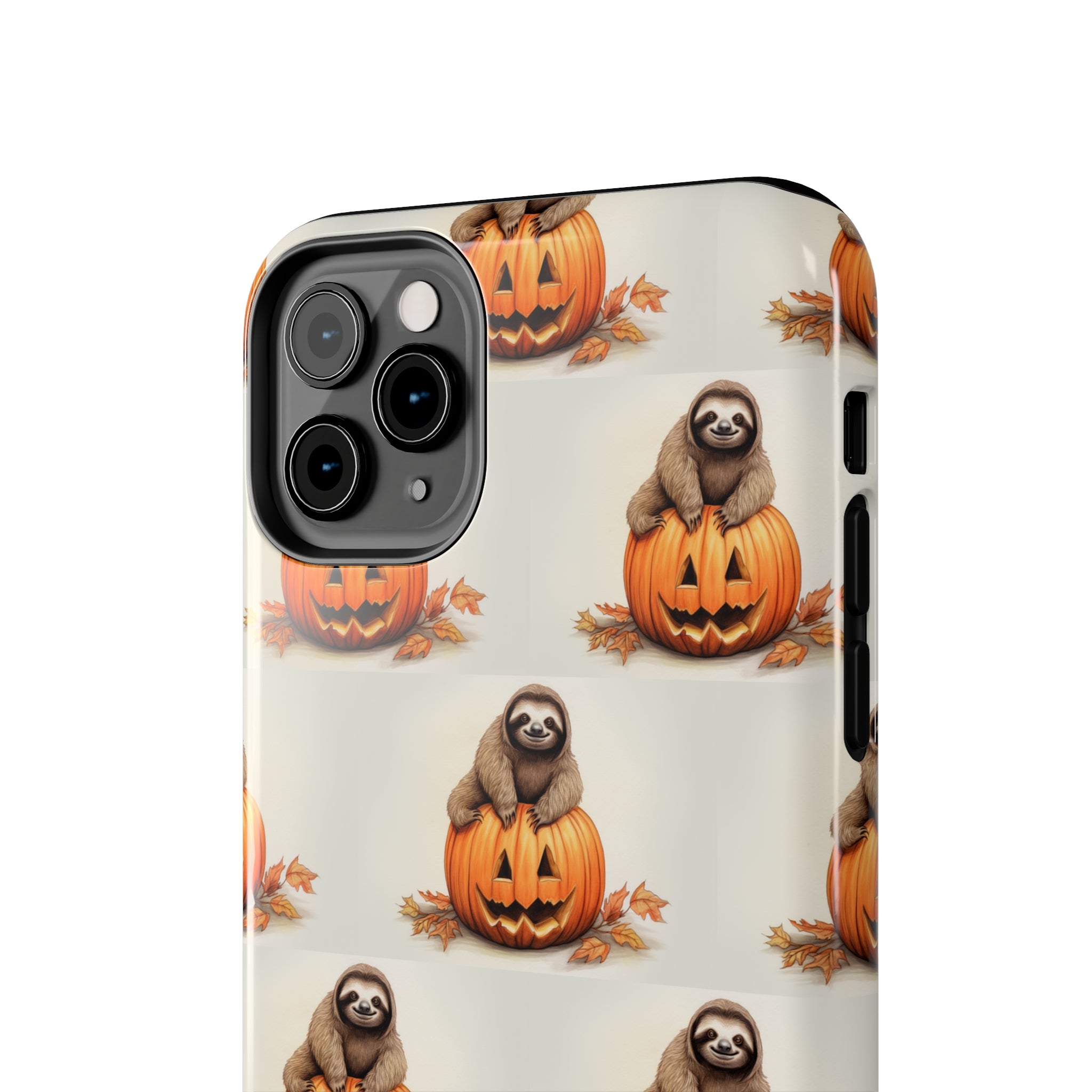 Happy Halloween Sloth on Pumpkin - Tough iPhone Cases -21 Sizes