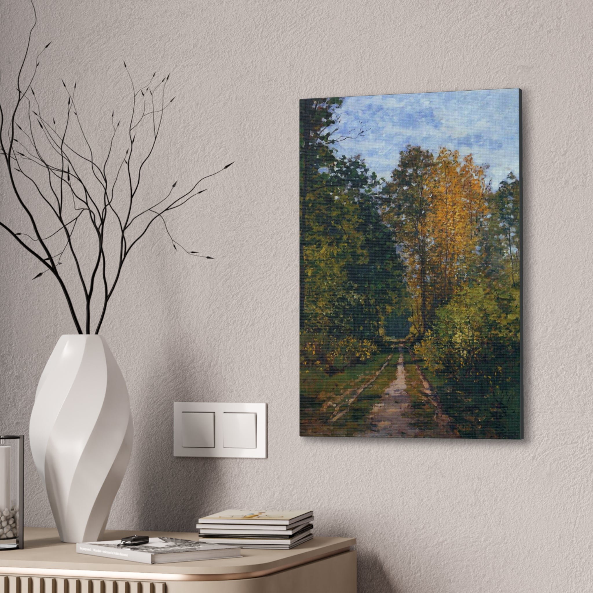 Wooded Path 1865 - Claude Monet - Canvas Stretched, 0.75" - Spruced Roost