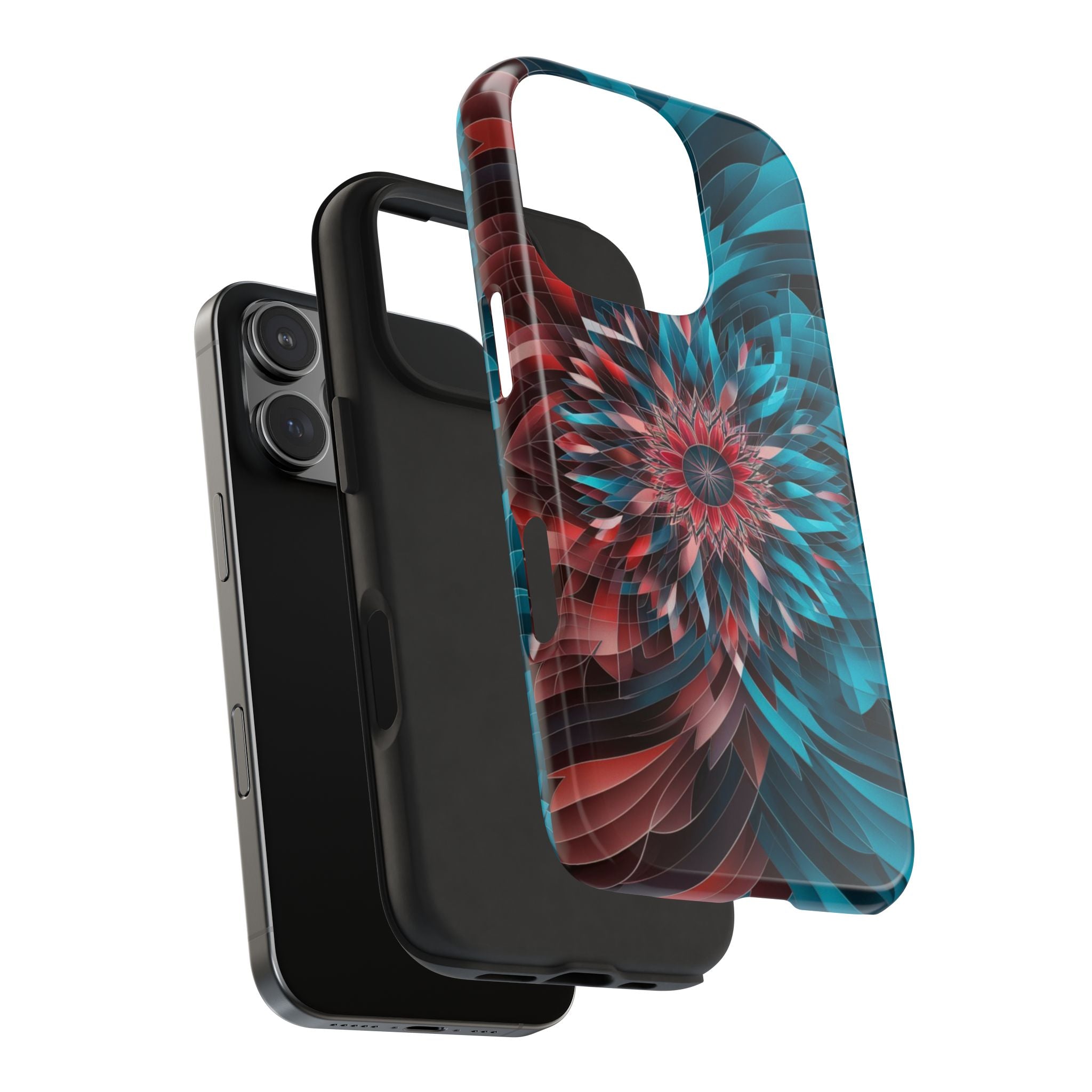 Mandala Maroon and Blue - Tough Case for iPhone 14, 15, 16 - Spruced Roost