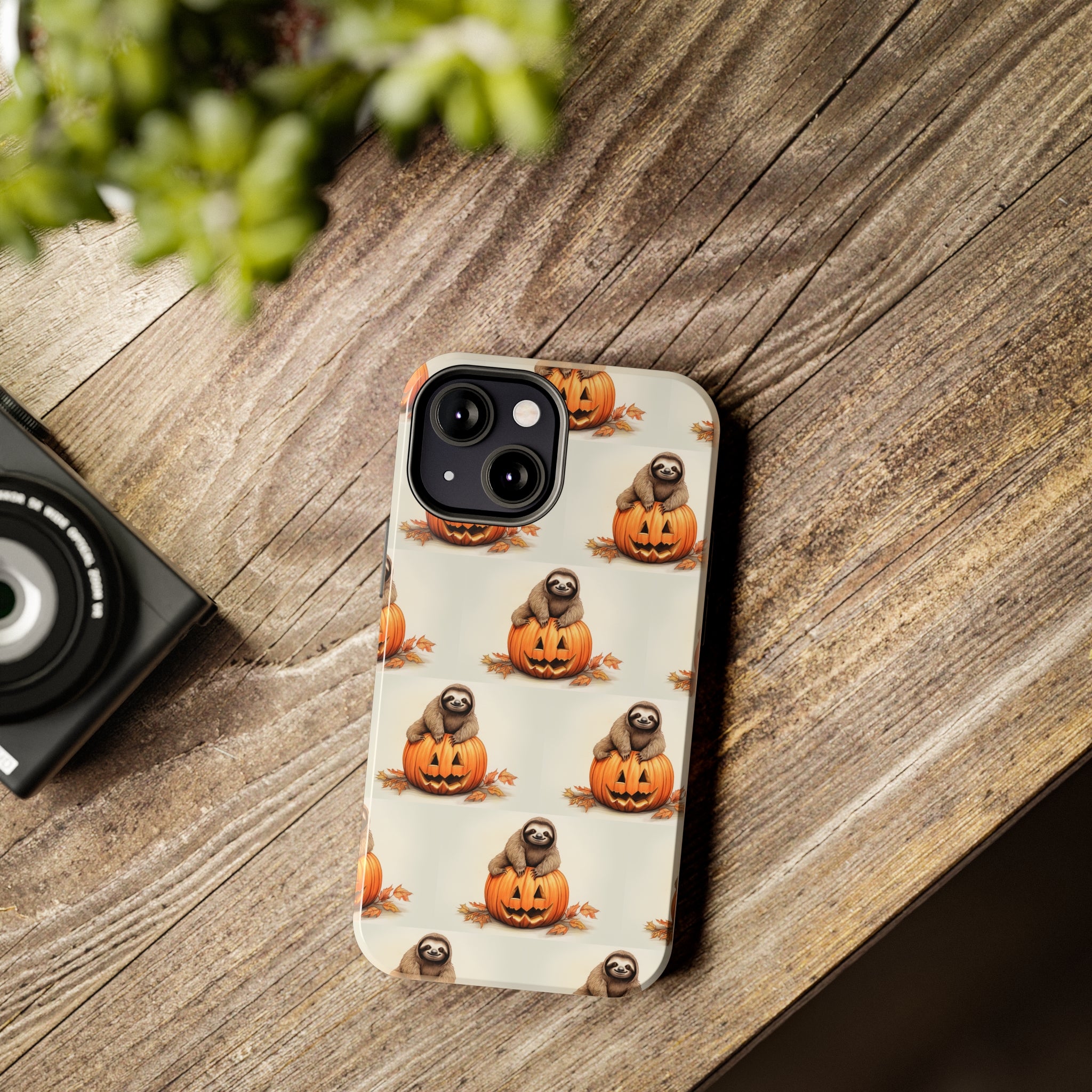 Happy Halloween Sloth on Pumpkin - Tough iPhone Cases -21 Sizes