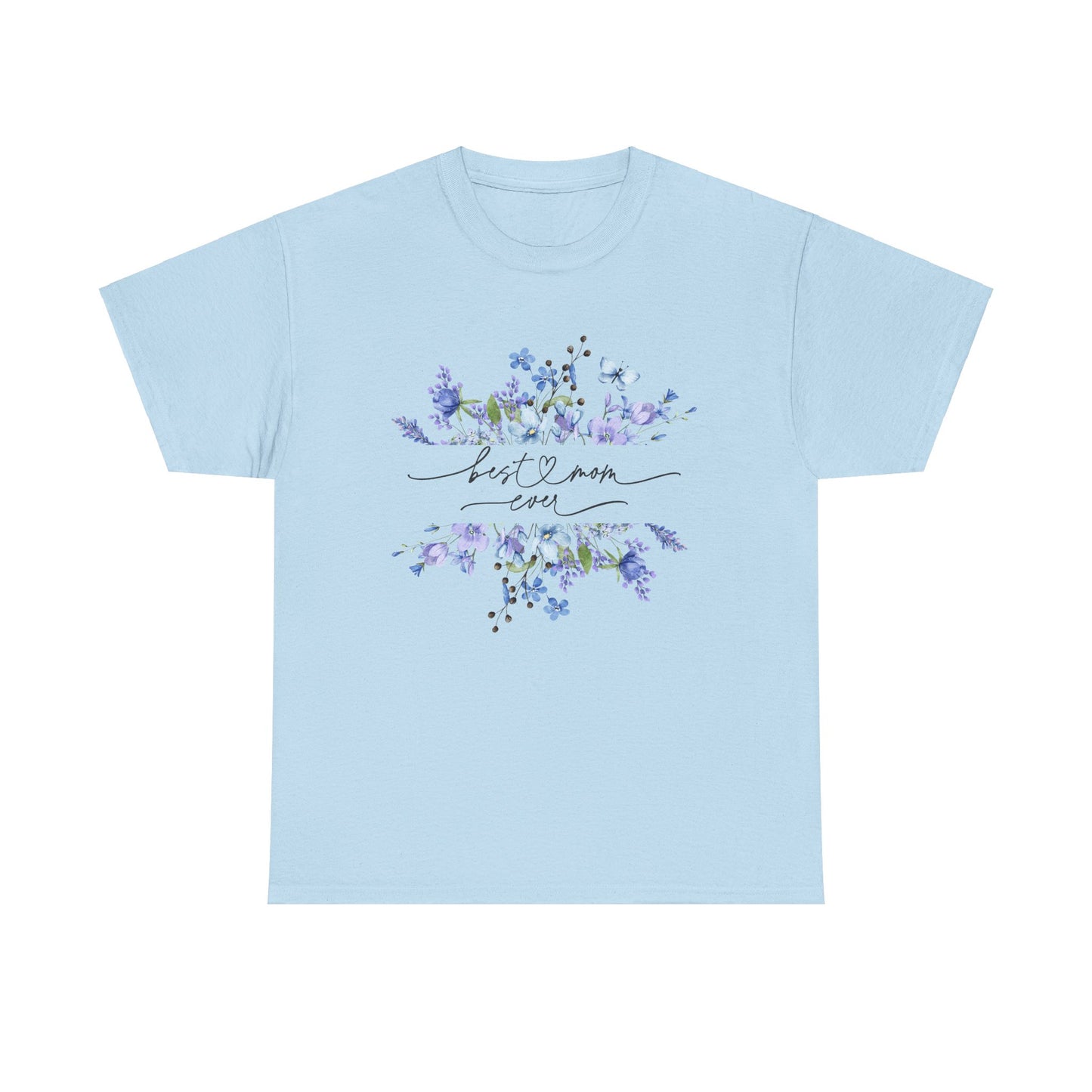 Blue floral Mama Colorful Unisex Heavy Cotton Tee