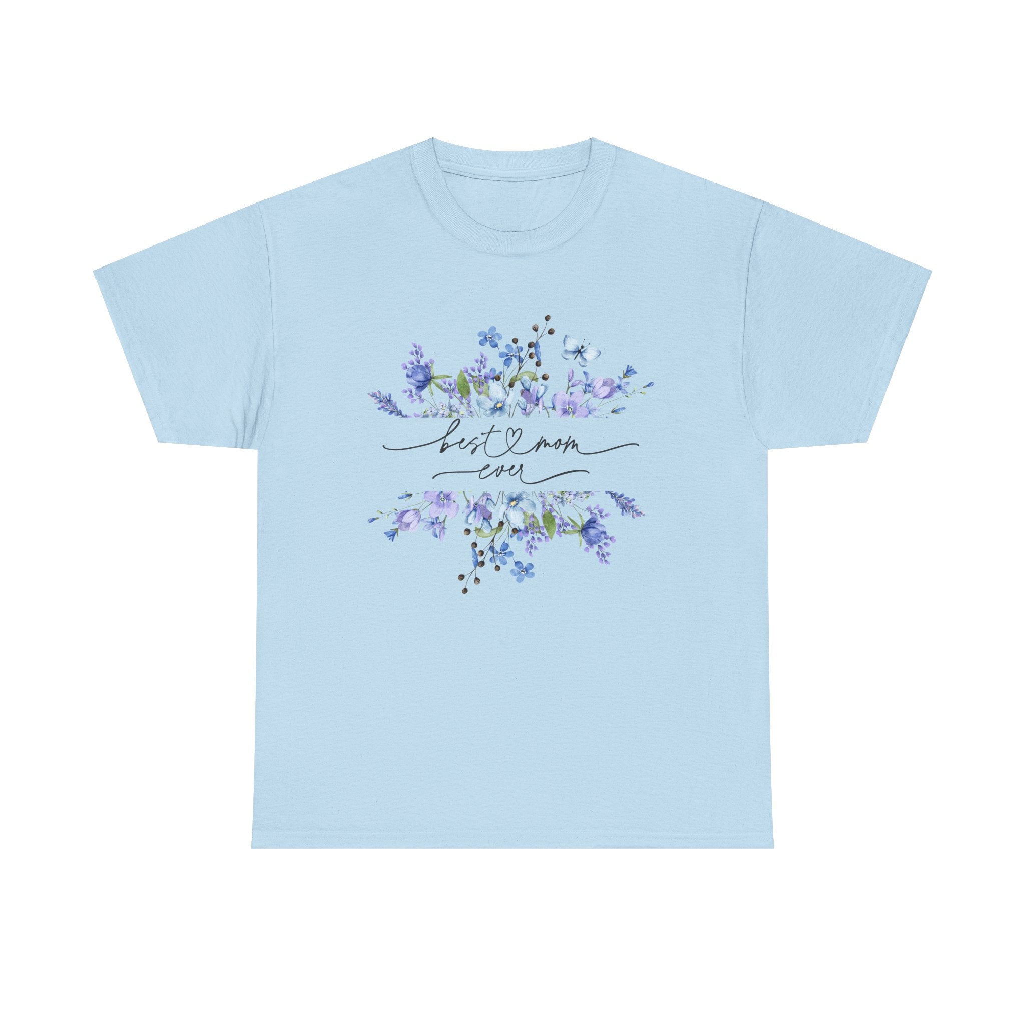 Blue floral Mama Colorful Unisex Heavy Cotton Tee