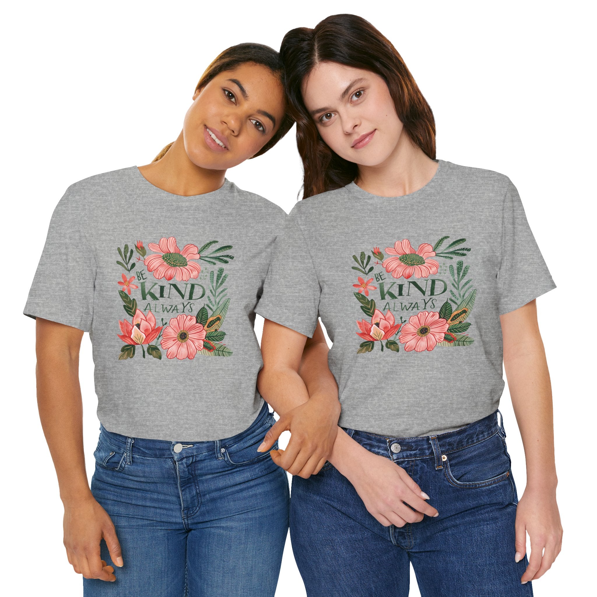 "Be Kind" -  Floral Unisex Short Sleeve Tee