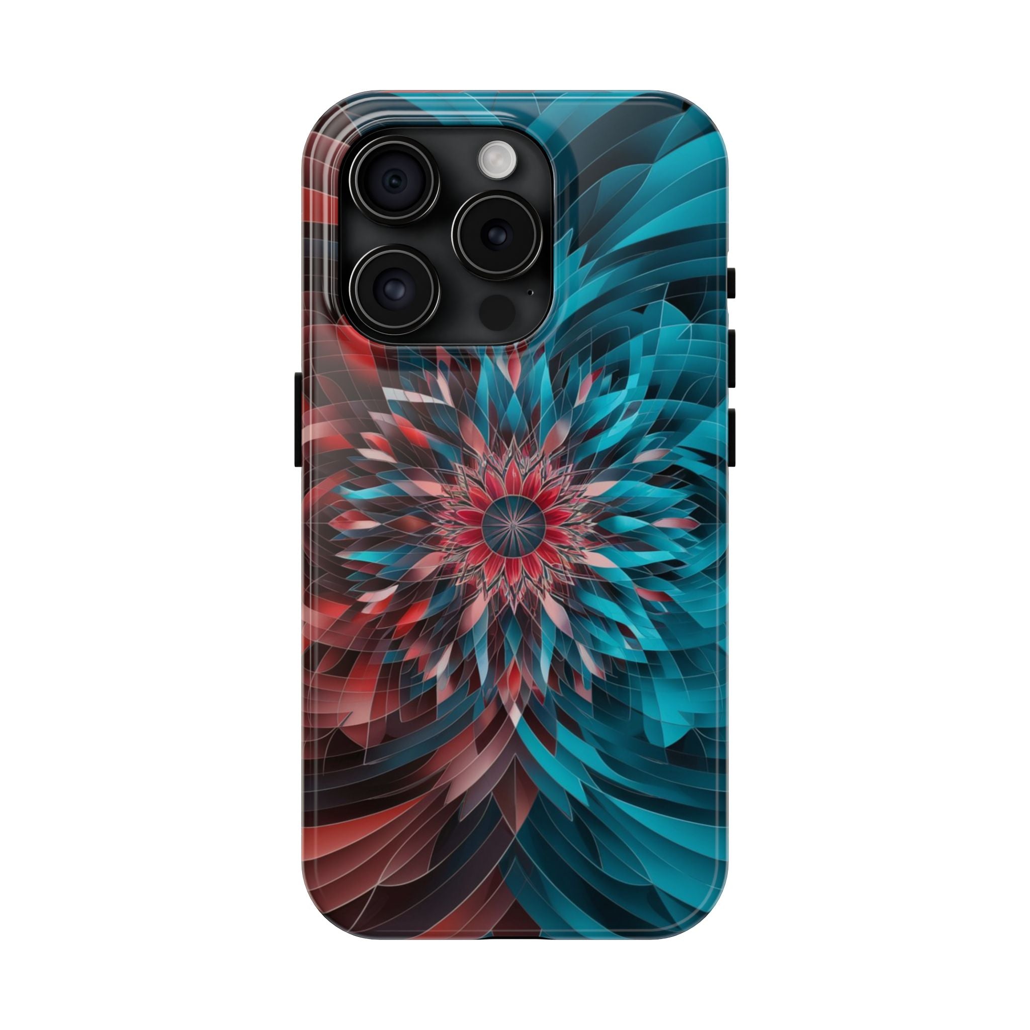 Mandala Maroon and Blue - Tough Case for iPhone 14, 15, 16 - Spruced Roost