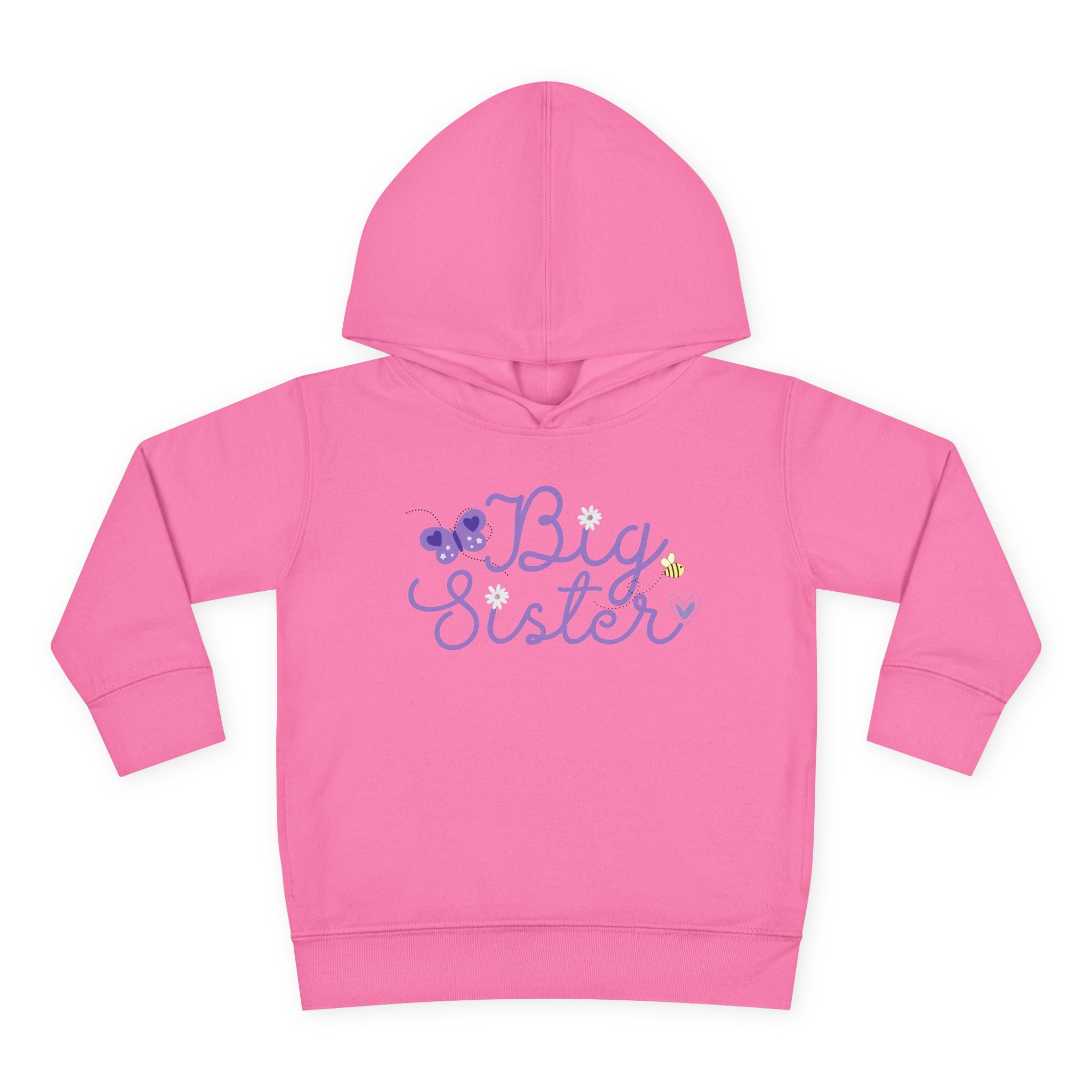 Butterfly Big Sister - Toddler Pullover Fleece Hoodie - 2T, 4T, 6T